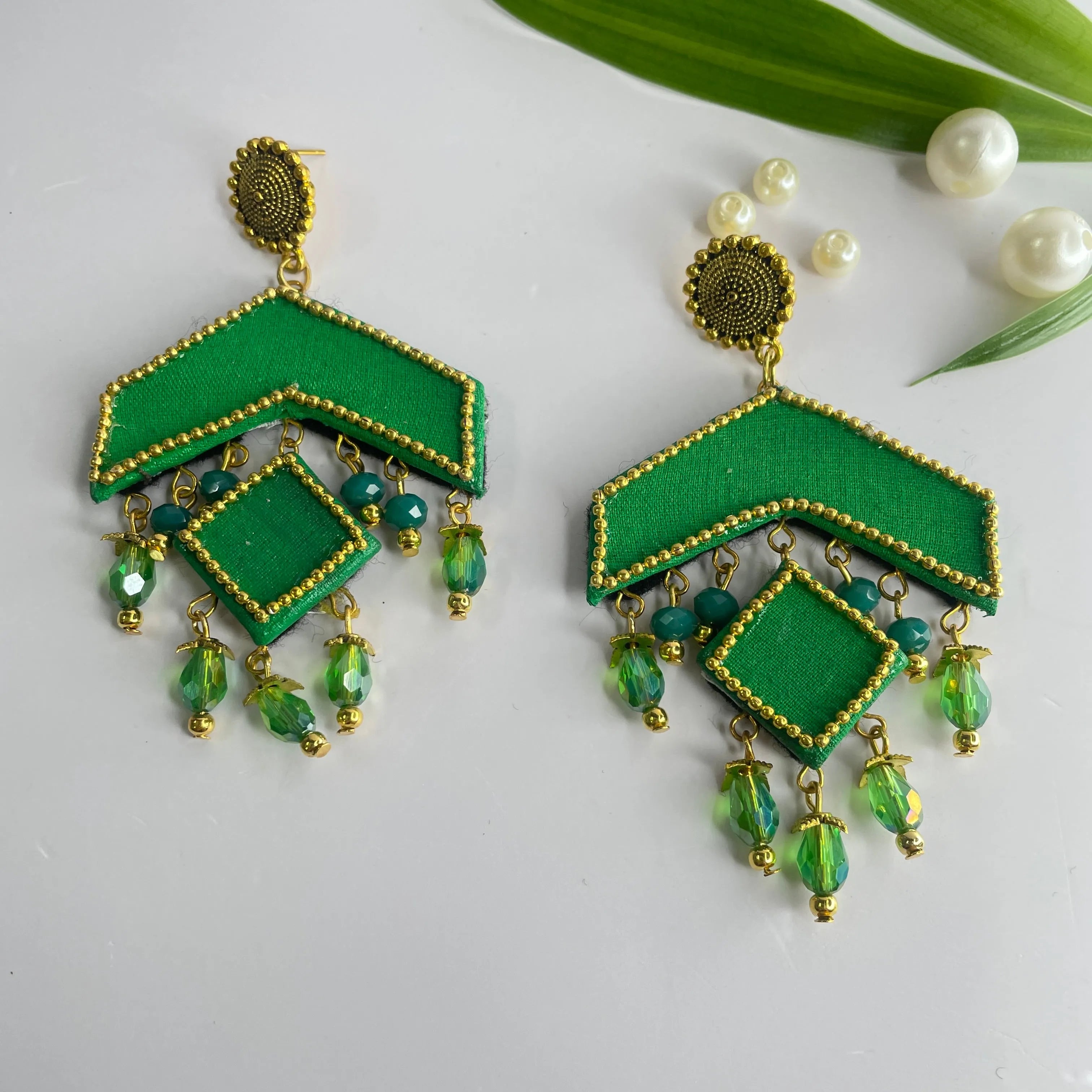 Amant Bohemian Green Handmade Drop (Earrings) HP-ER- - KHOJ.CITY