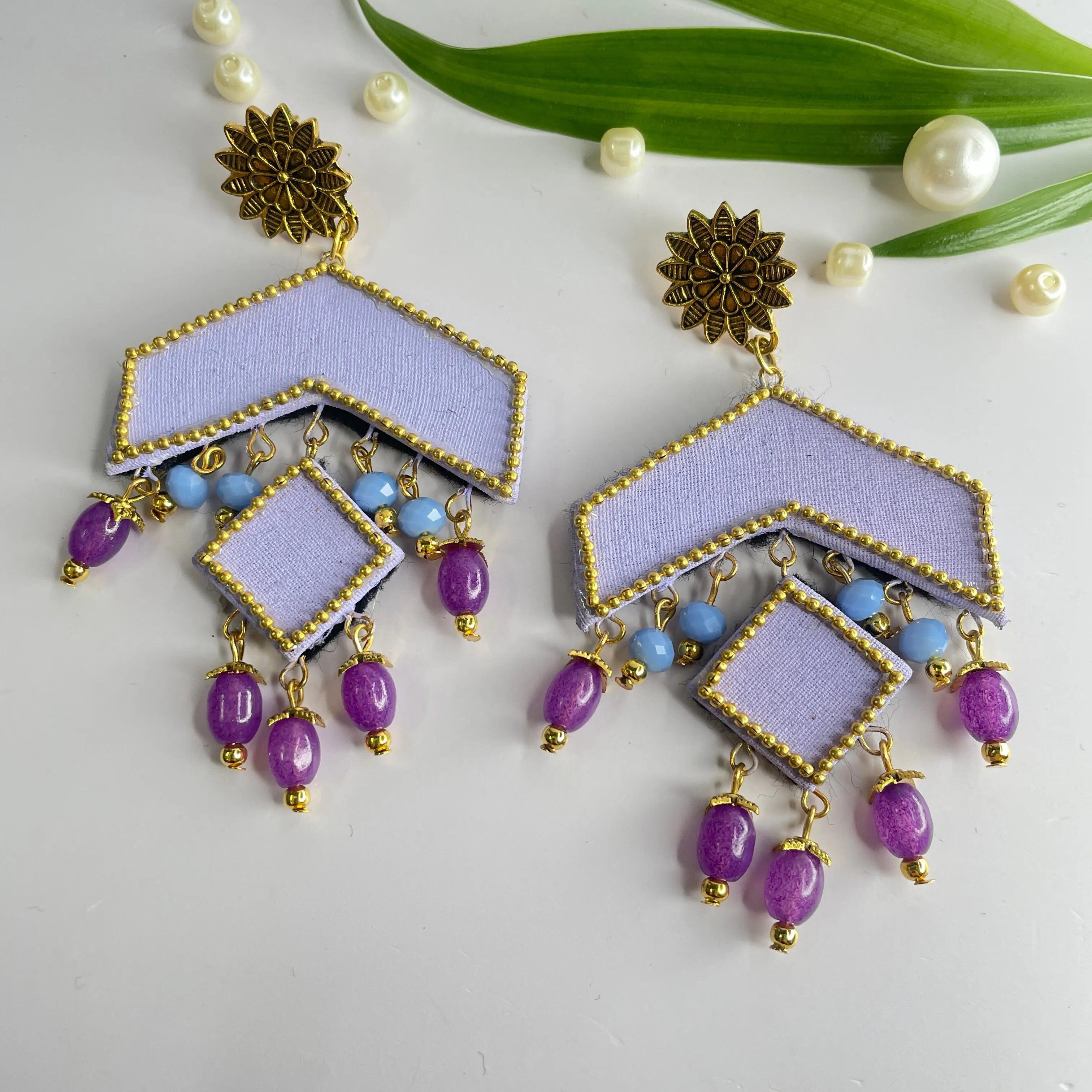 Amant Bohemian Lavender Handmade Drop (Earrings) HP-ER- - KHOJ.CITY