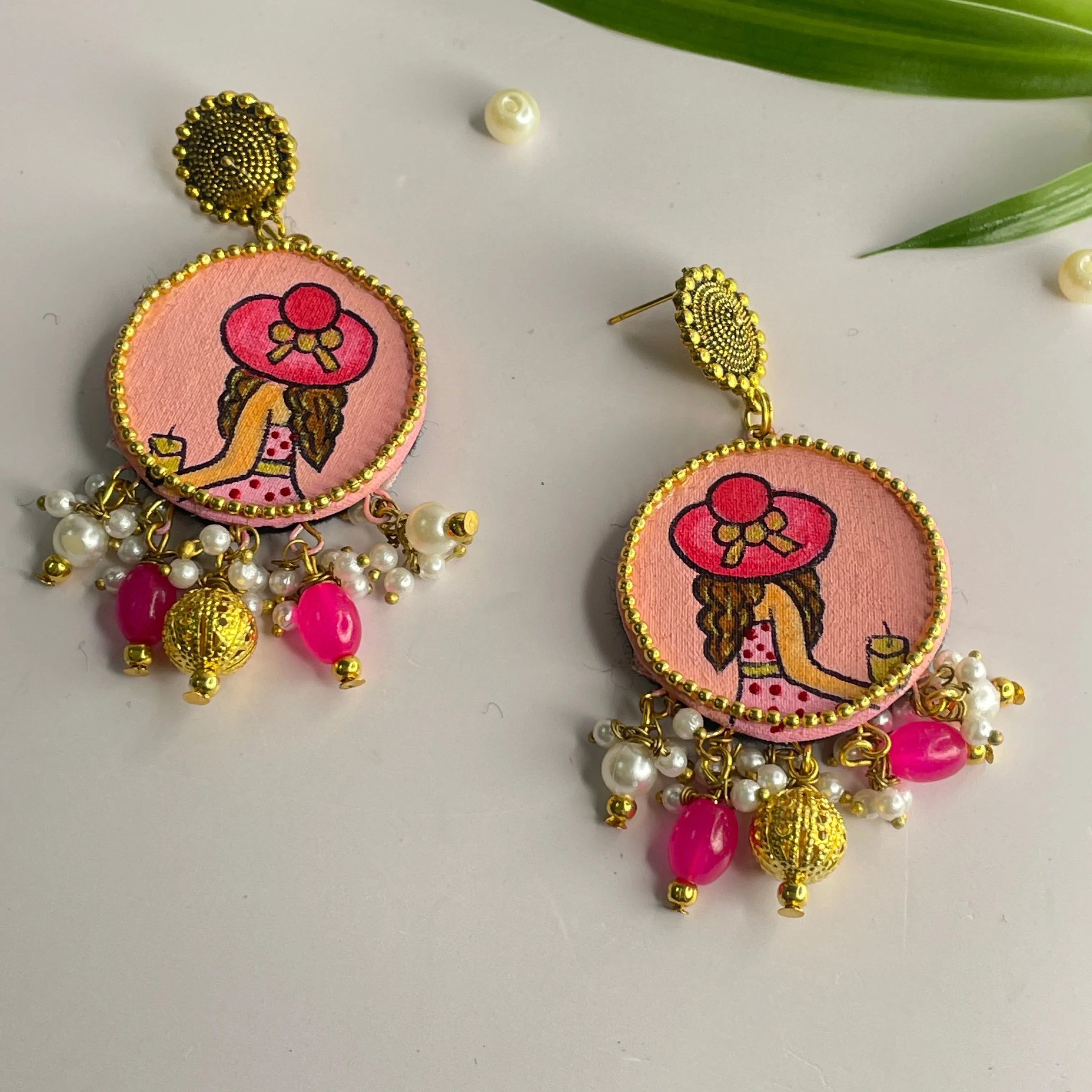 Alzena Classic Peach Handmade Drop (Earrings) HP-ER- - KHOJ.CITY