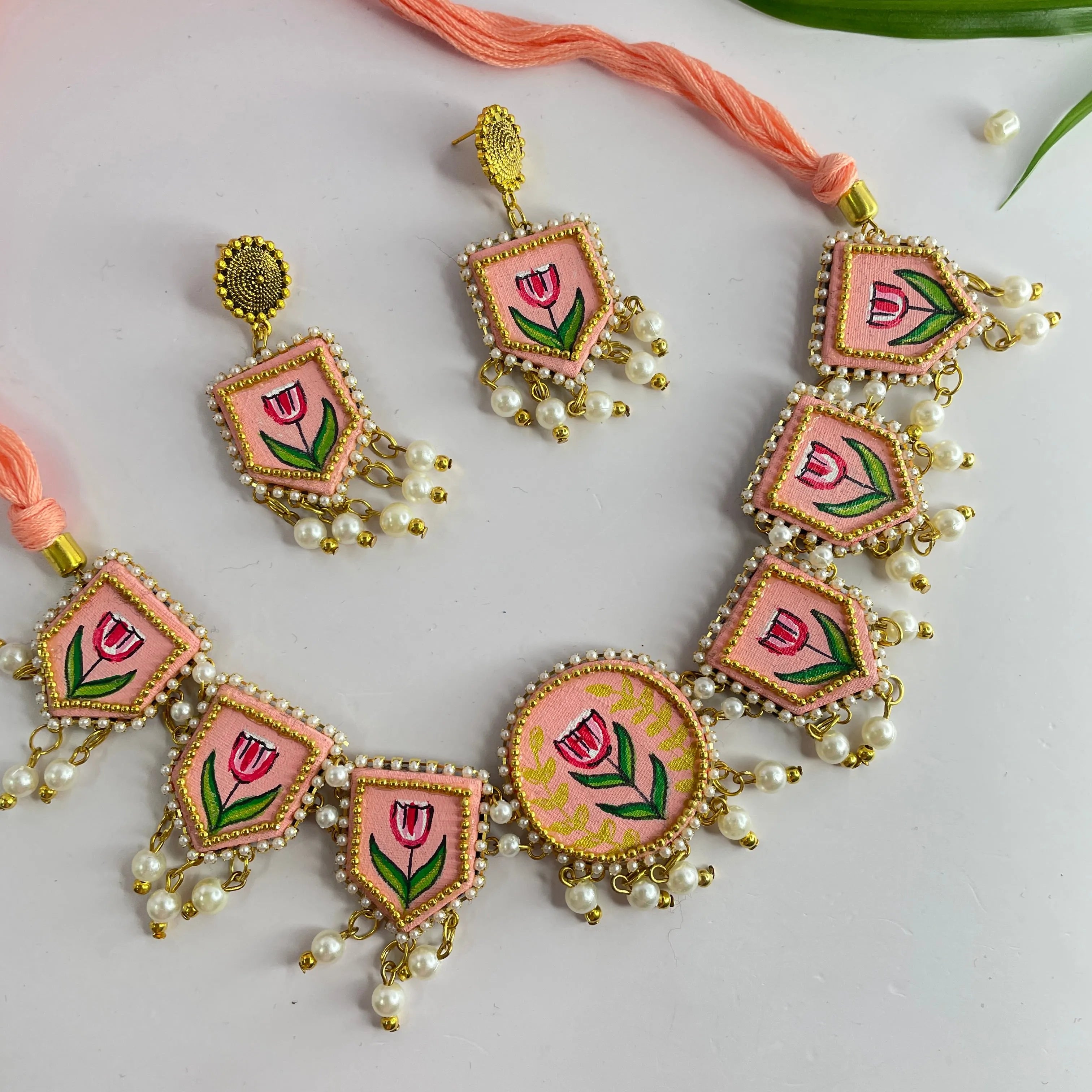 Waffa Classic Peach Handmade (Choker Set) HP-NP- - KHOJ.CITY