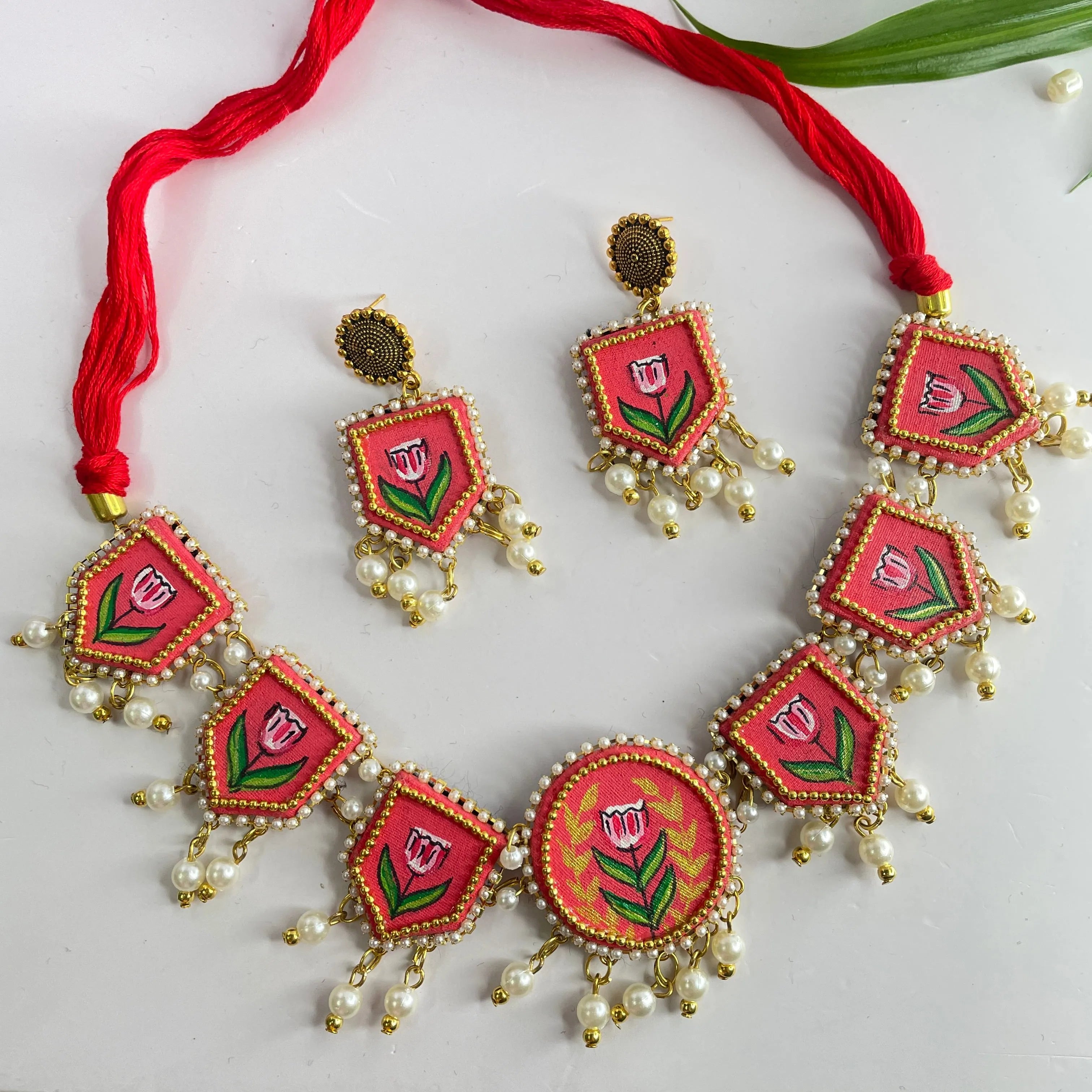 Waffa Classic Pink Handmade (Choker Set) HP-NP- - KHOJ.CITY