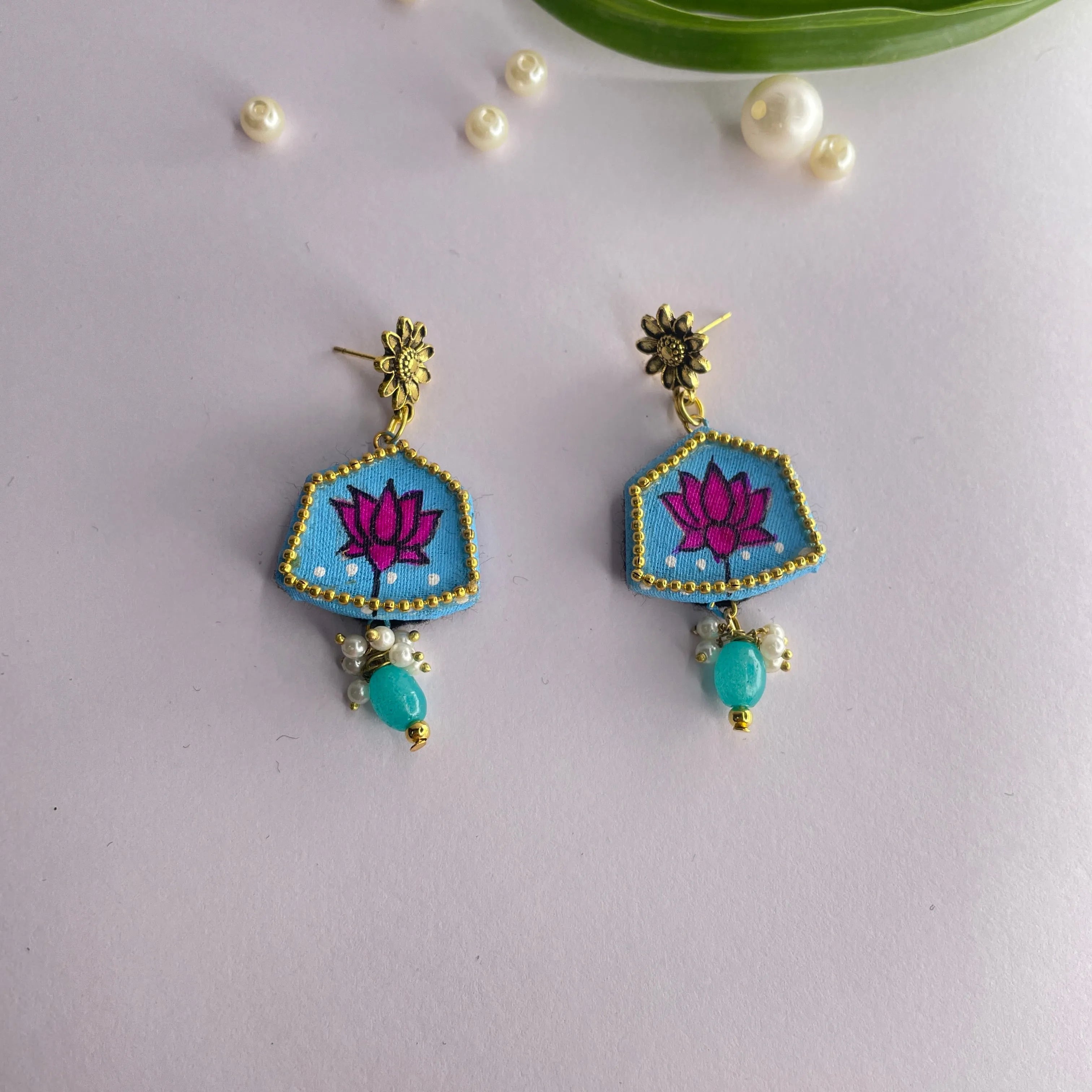 Hemlata Traditional Blue Handmade Drop (Earrings) HP-ER- - KHOJ.CITY