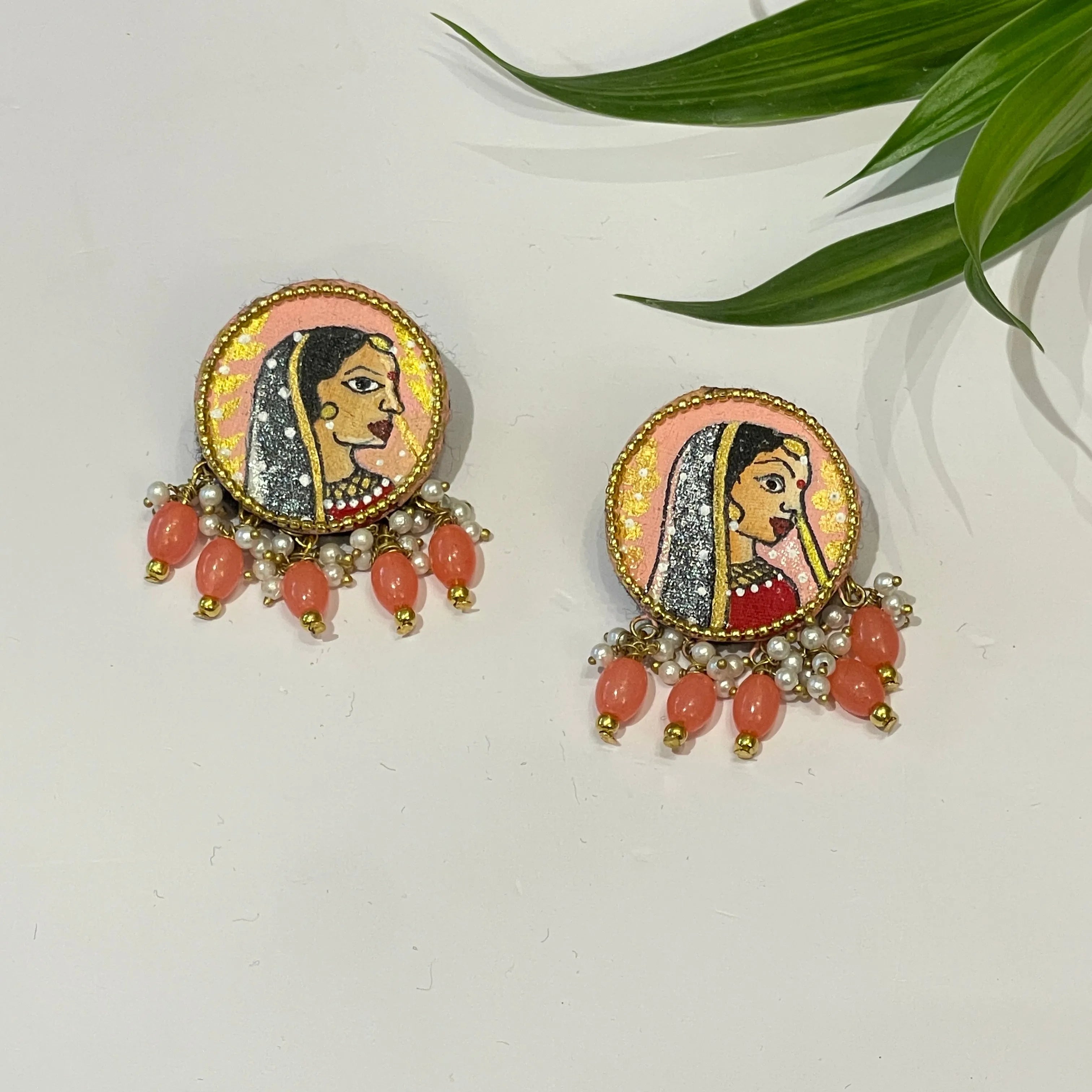 Mini Classic Multi Color Hand Painted Stud (Earrings) HP-ER-106 - KHOJ.CITY