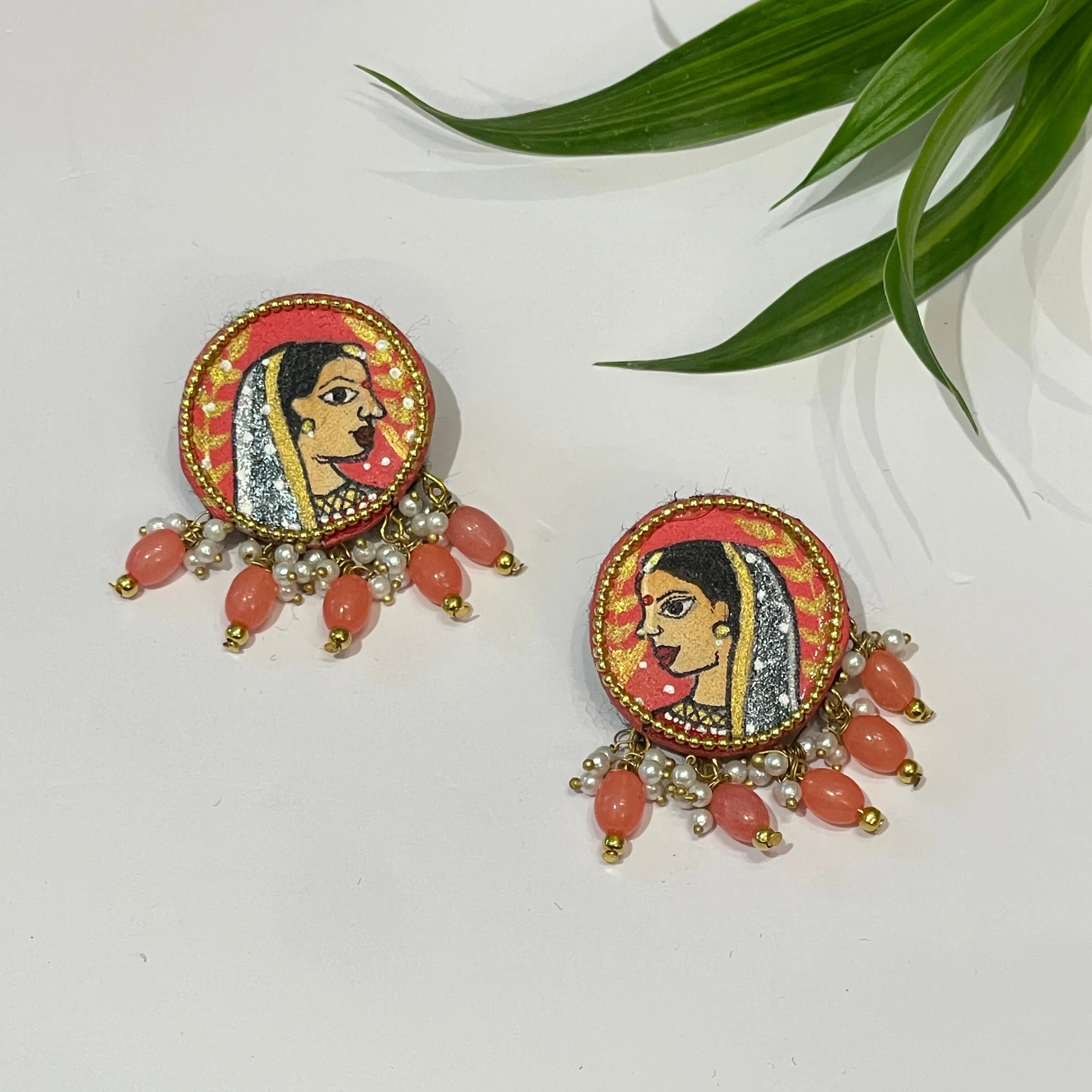 Mini Classic Multi Color Hand Painted Stud (Earrings) HP-ER-107 - KHOJ.CITY