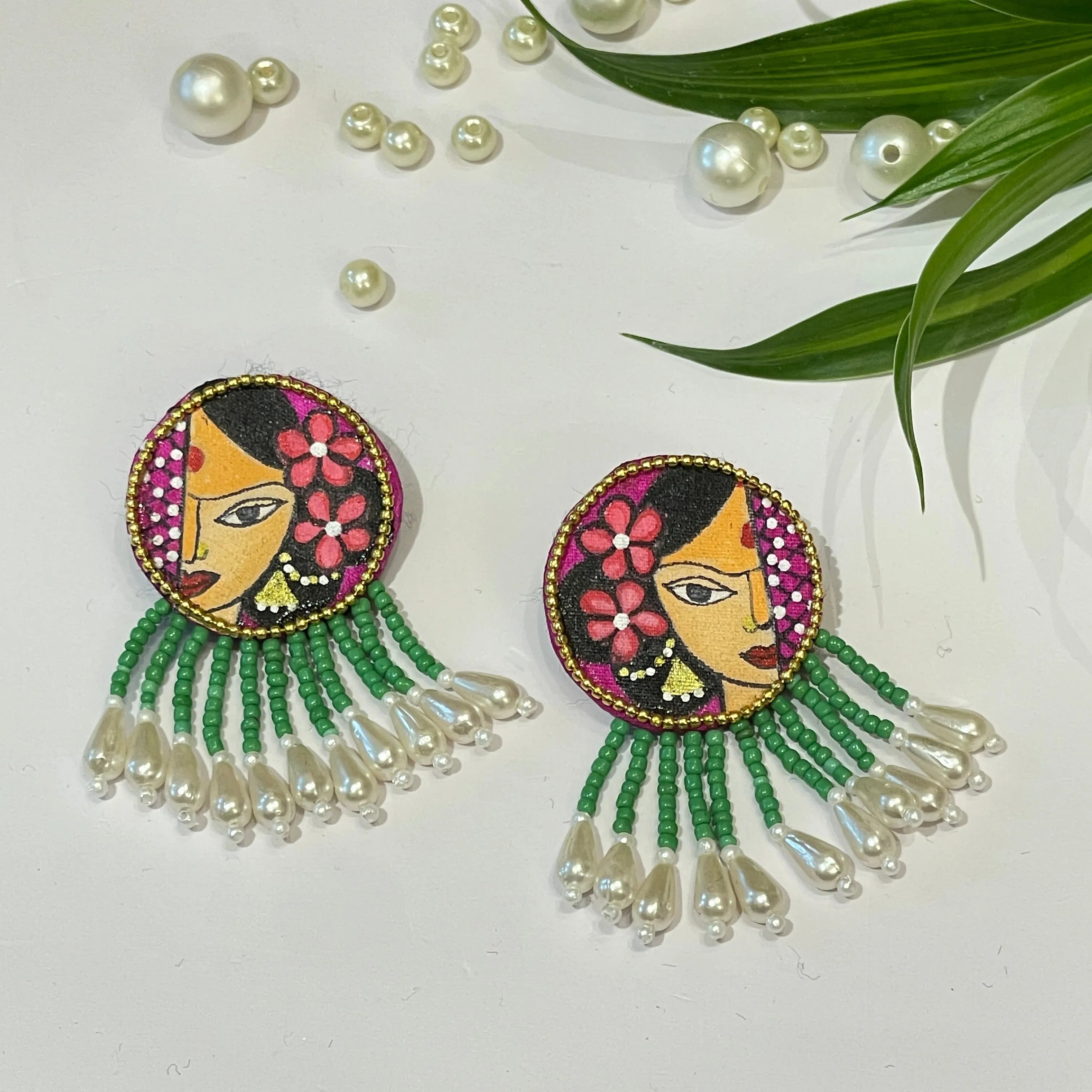 Mini Classic Multi Color Hand Painted Stud (Earrings) HP-ER-108 - KHOJ.CITY