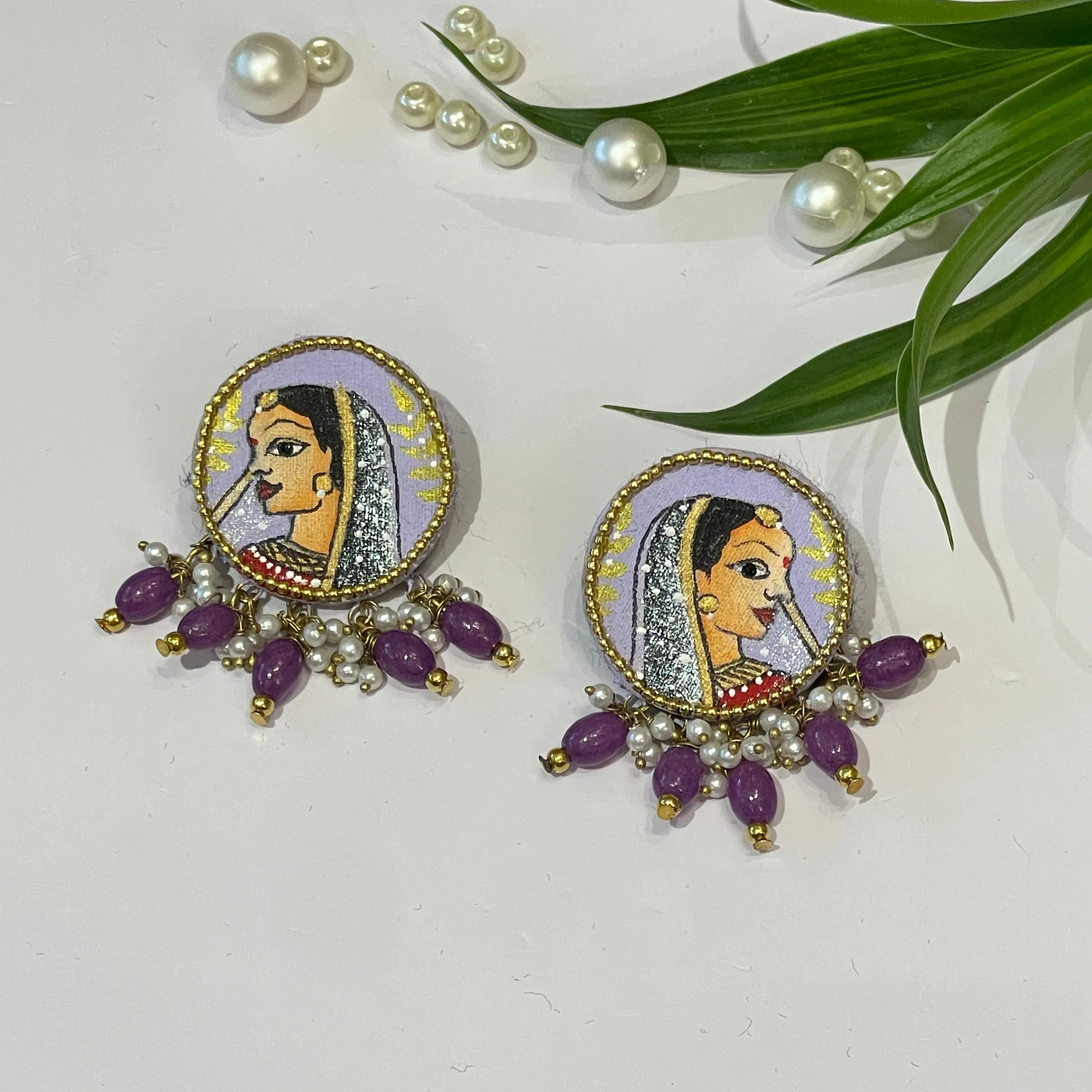 Mini Classic Multi Color Hand Painted Stud (Earrings) HP-ER-122 - KHOJ.CITY