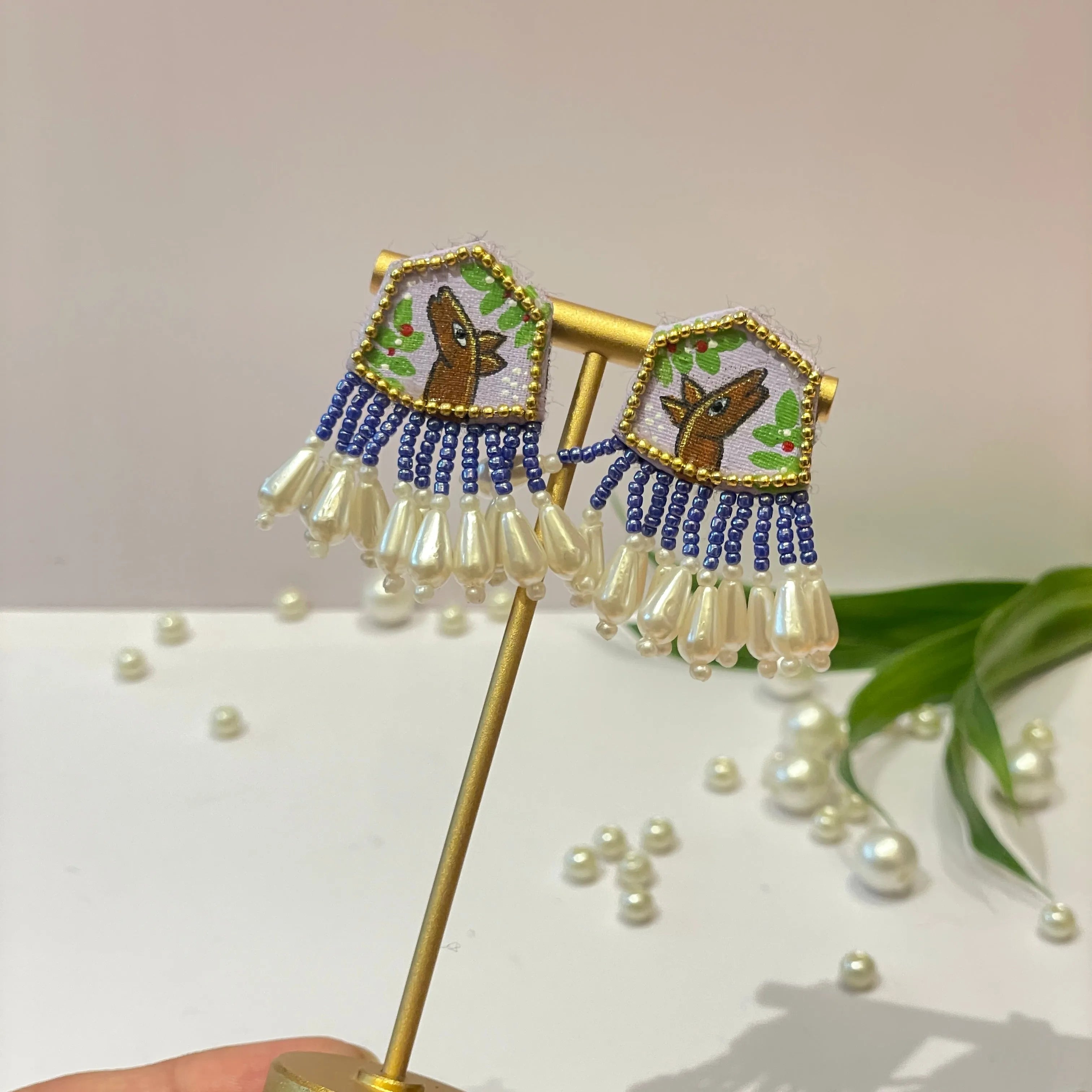 Mini Classic Multi Color Hand Painted Stud (Earrings) HP-ER-125 - KHOJ.CITY