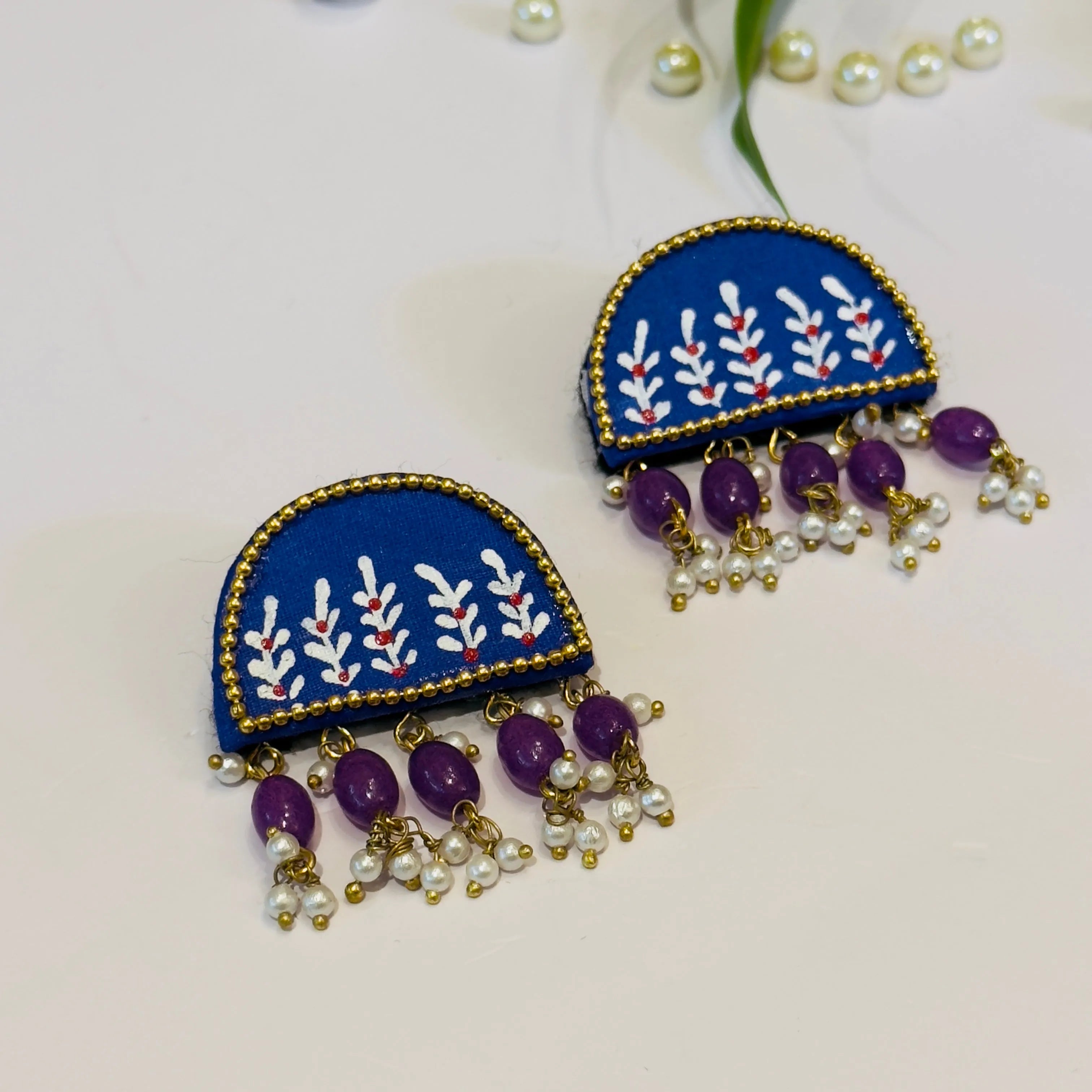 Mini Classic Multi Color Hand Painted Stud (Earrings) HP-ER-128 - KHOJ.CITY