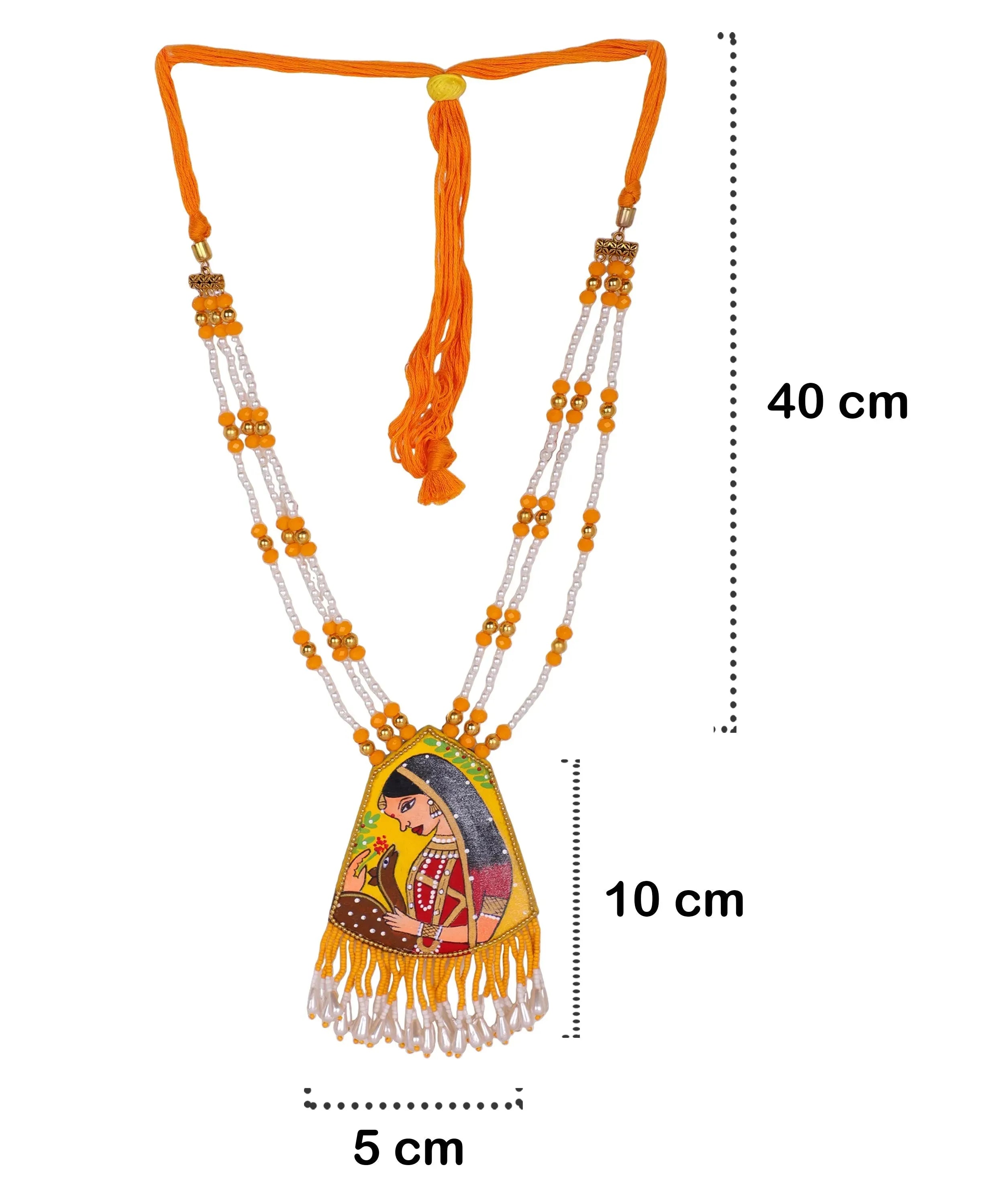 Mithila Haldi Classic Hand Painted (Necklace Set) HP-NP-195 - KHOJ.CITY