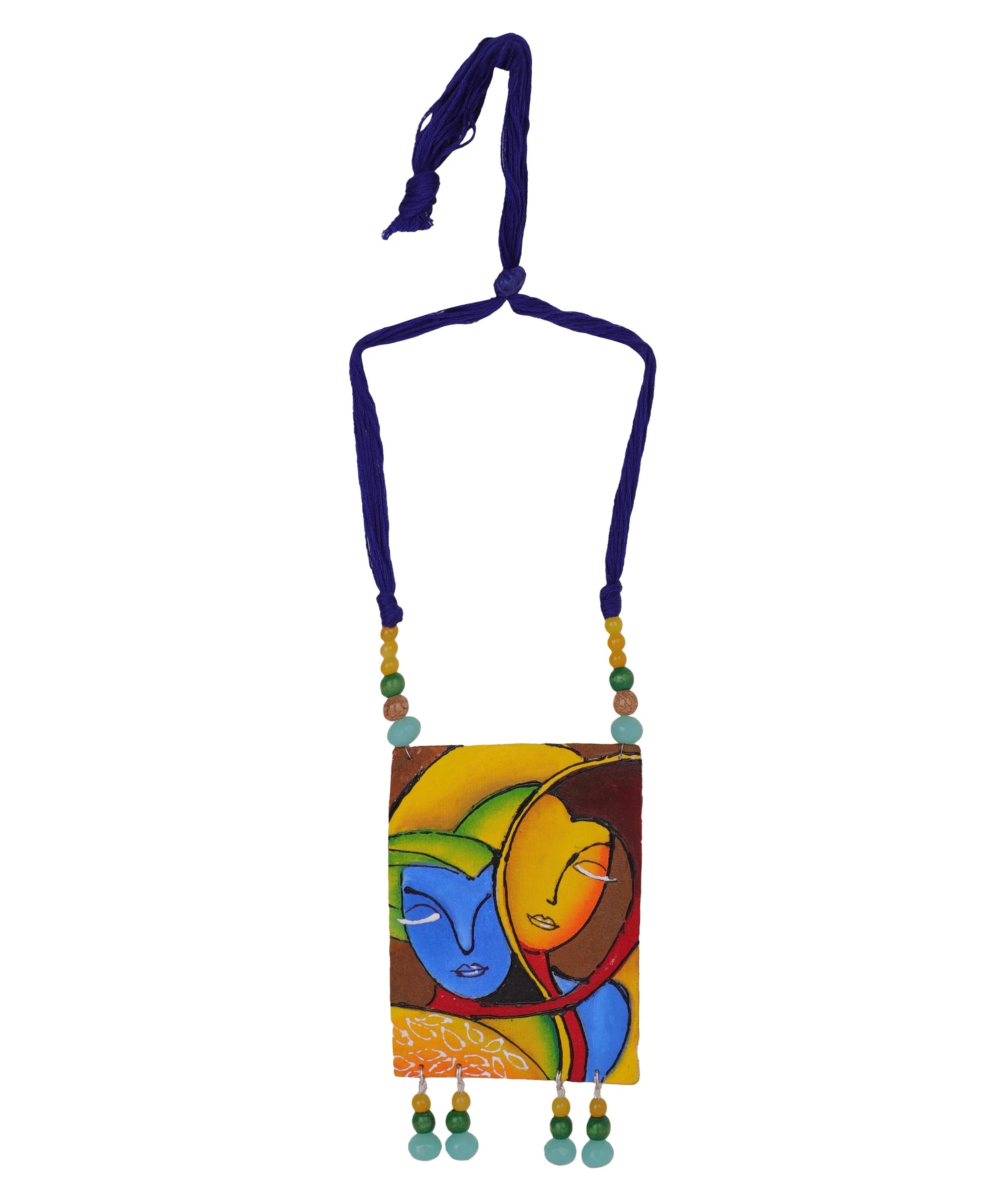 Modern Brij Ke Kanha Traditional Multi Color Hand Painted (Necklace) HP-NP-018 - KHOJ.CITY