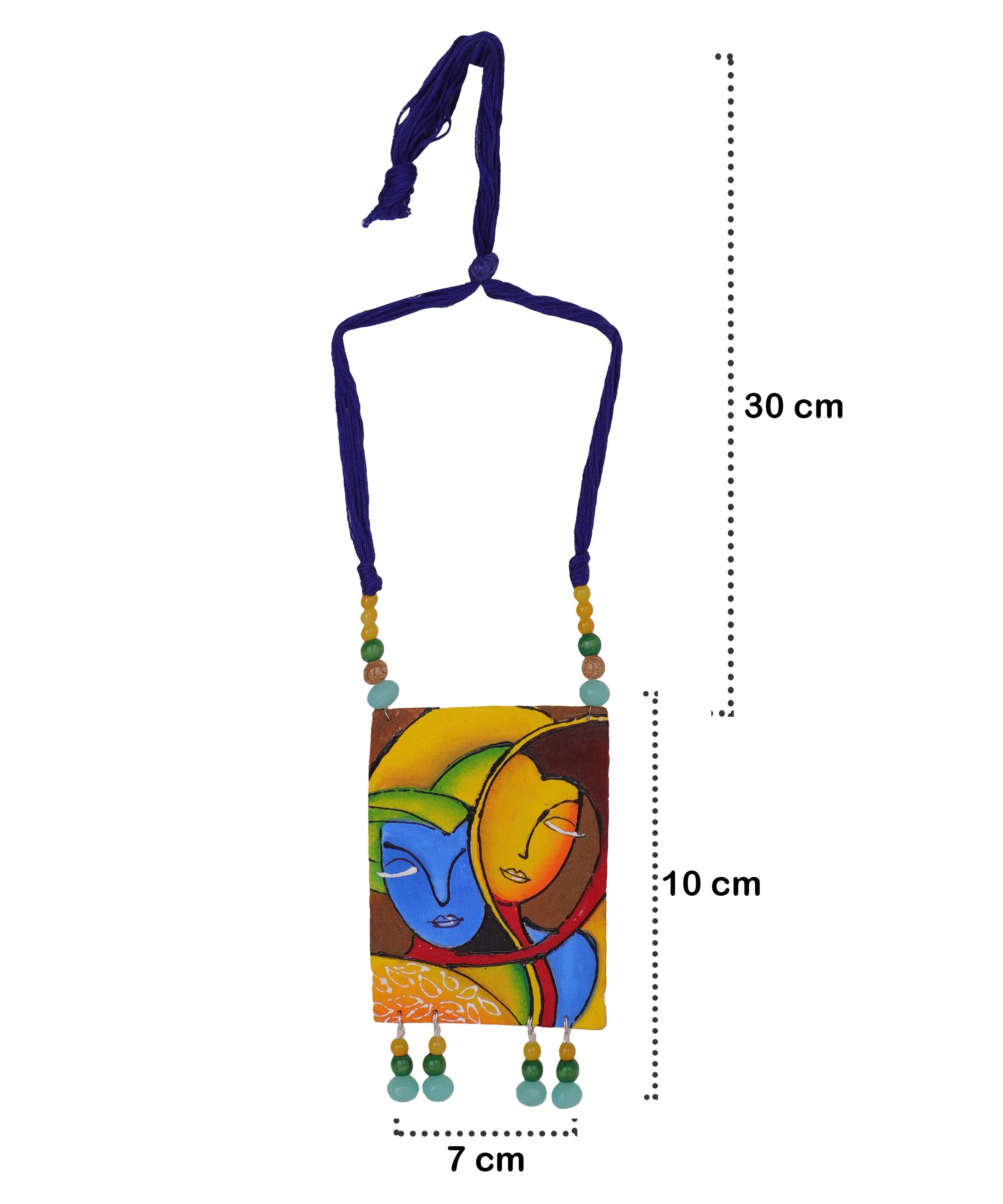 Modern Brij Ke Kanha Traditional Multi Color Hand Painted (Necklace) HP-NP-018 - KHOJ.CITY