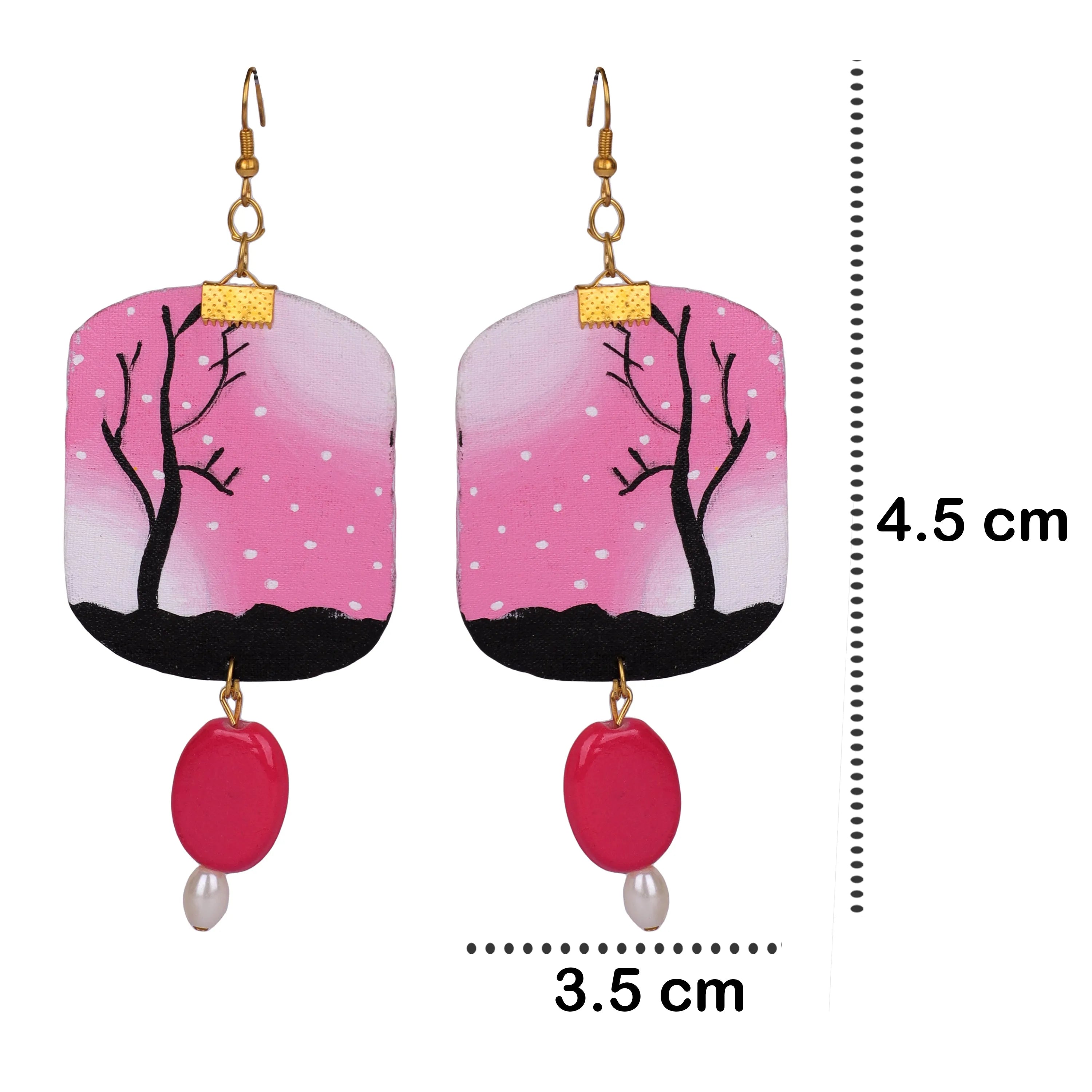 Moonlit Traditional Multi Color Hand Painted Drop (Earrings) HP-ER-136 - KHOJ.CITY