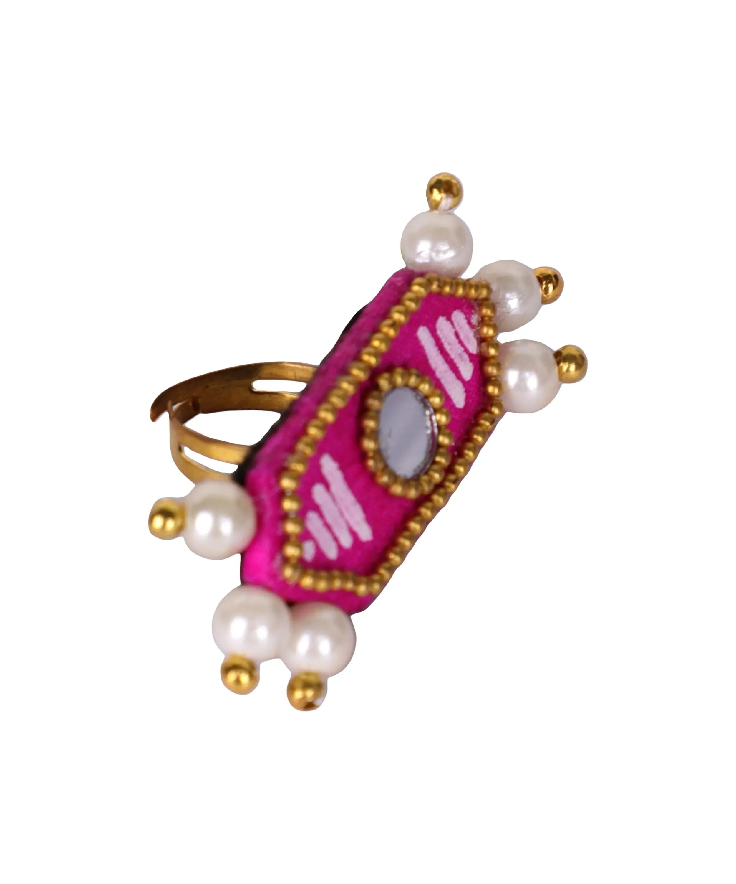 Nalini Traditional Dark Pink Hand Painted Drop (Shaadi Set) HP-NP-220 - KHOJ.CITY