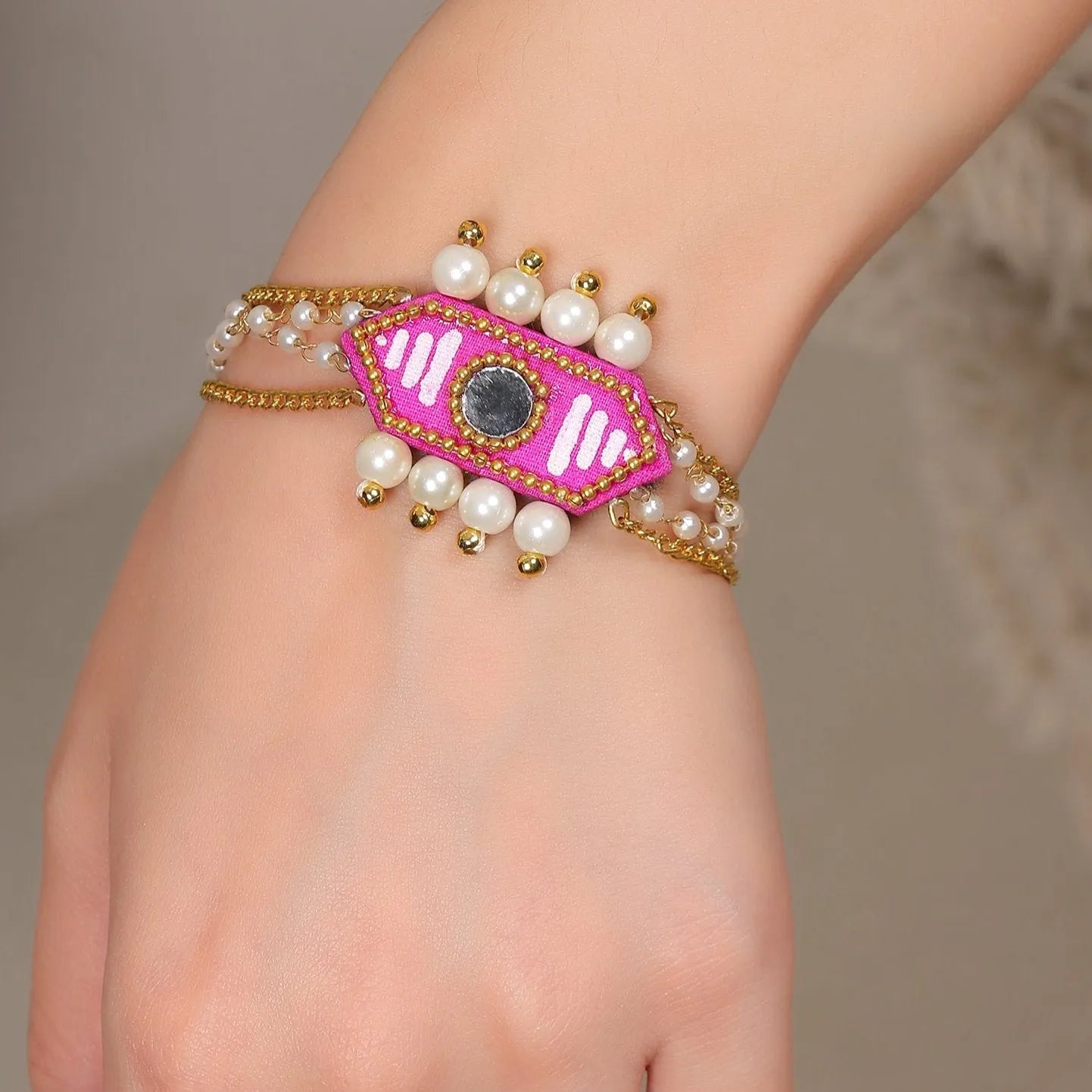 Nalini Traditional Multi Color Hand Painted (Bracelet) HP-BR-001 - KHOJ.CITY