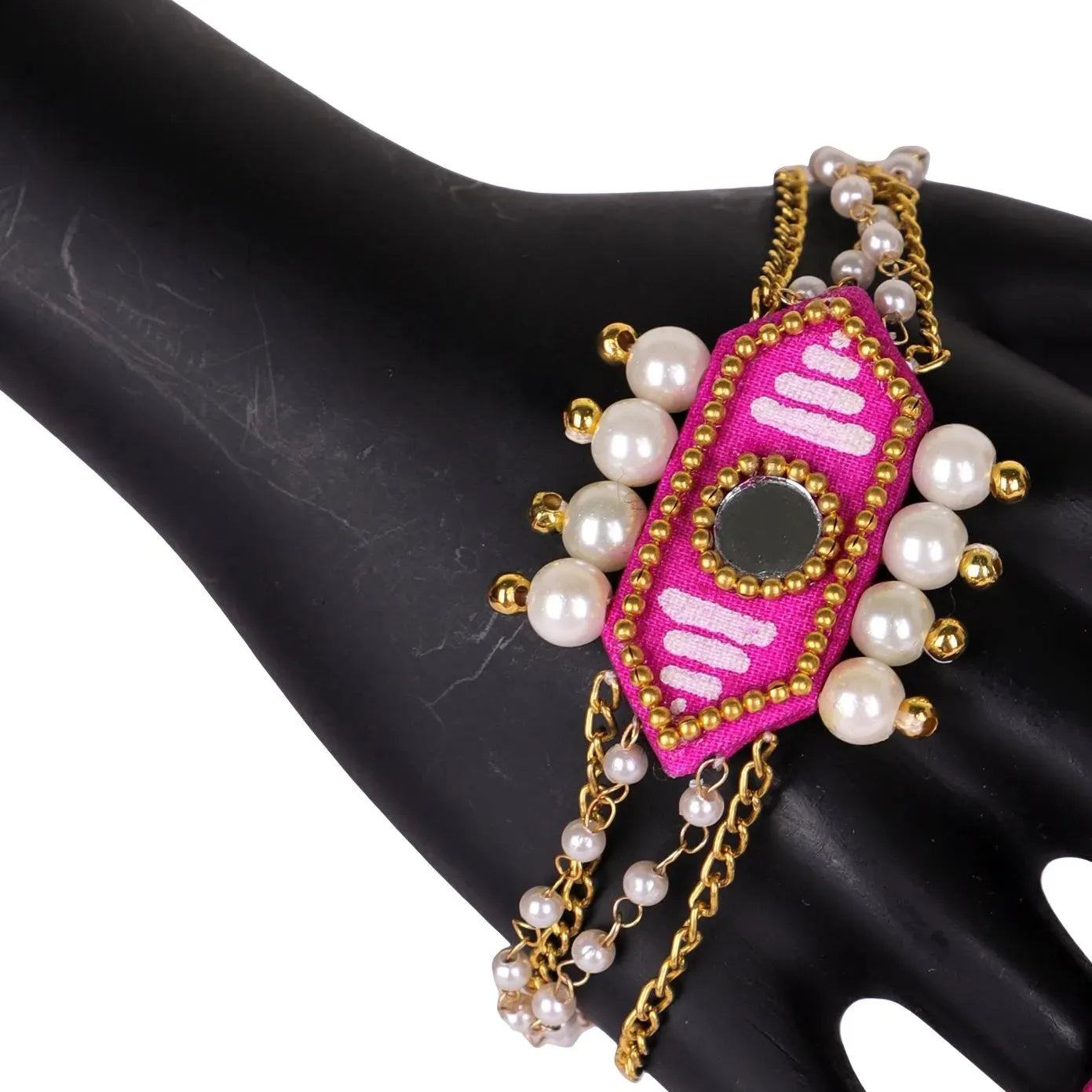 Nalini Traditional Dark Pink Hand Painted Drop (Shaadi Set) HP-NP-220 - KHOJ.CITY