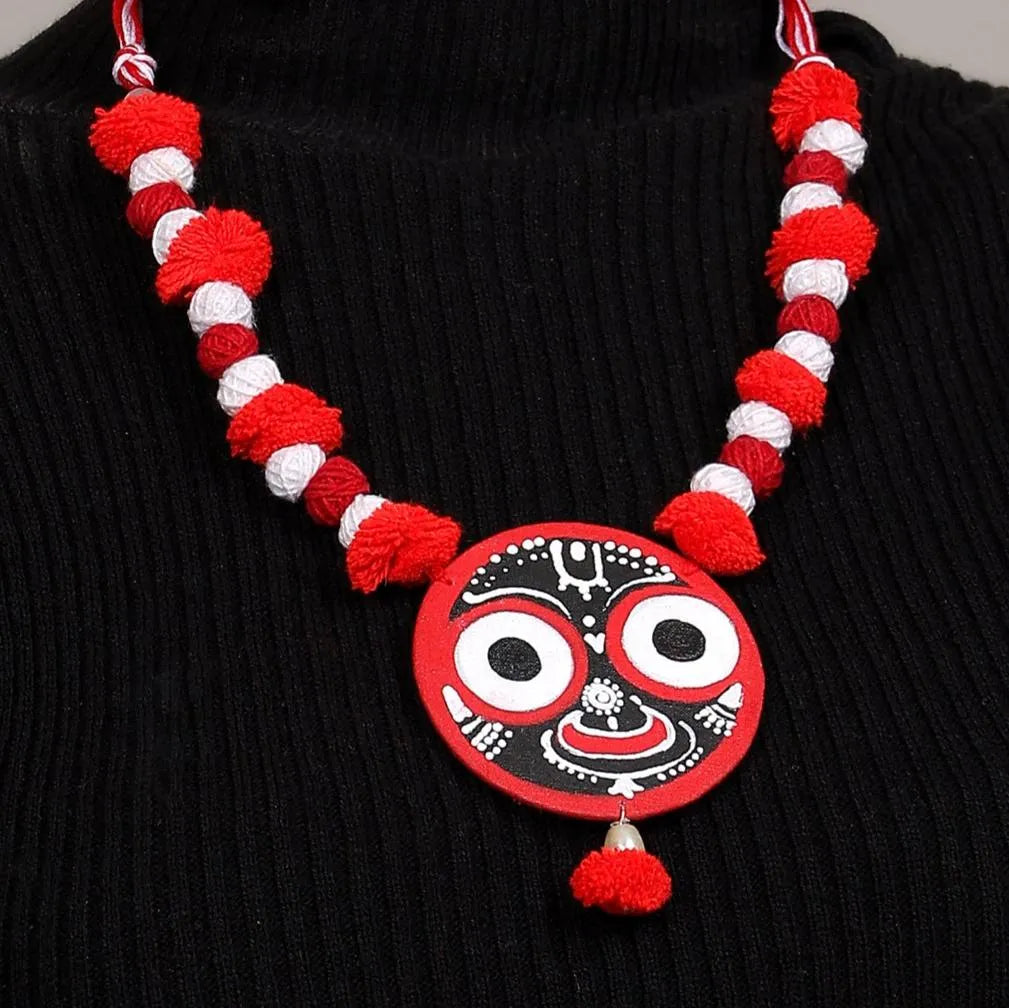 Narayana Jagannath Traditional Multi Color Hand Painted (Necklace Set) HP-NP-198 - KHOJ.CITY