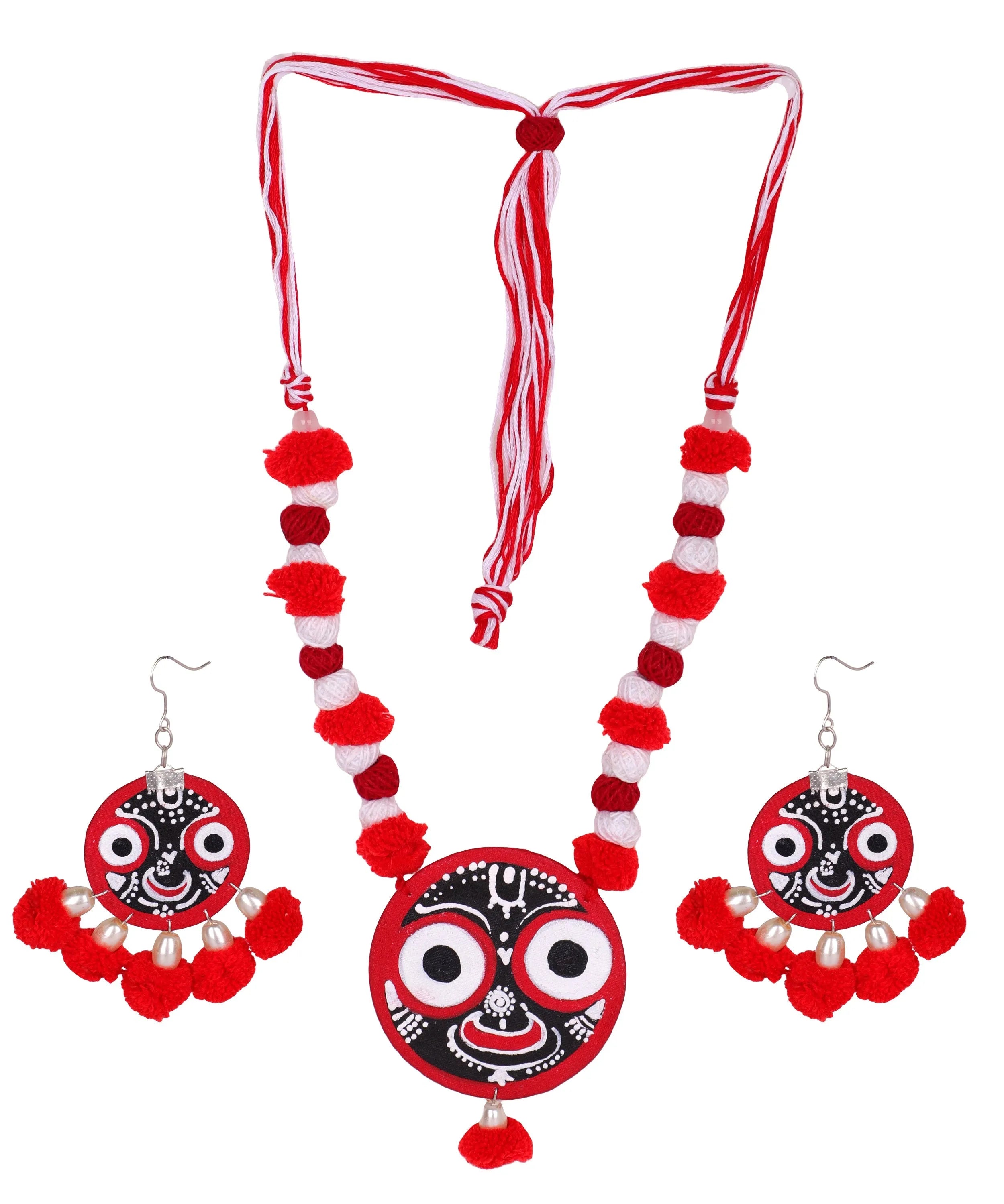 Narayana Jagannath Traditional Multi Color Hand Painted (Necklace Set) HP-NP-198 - KHOJ.CITY