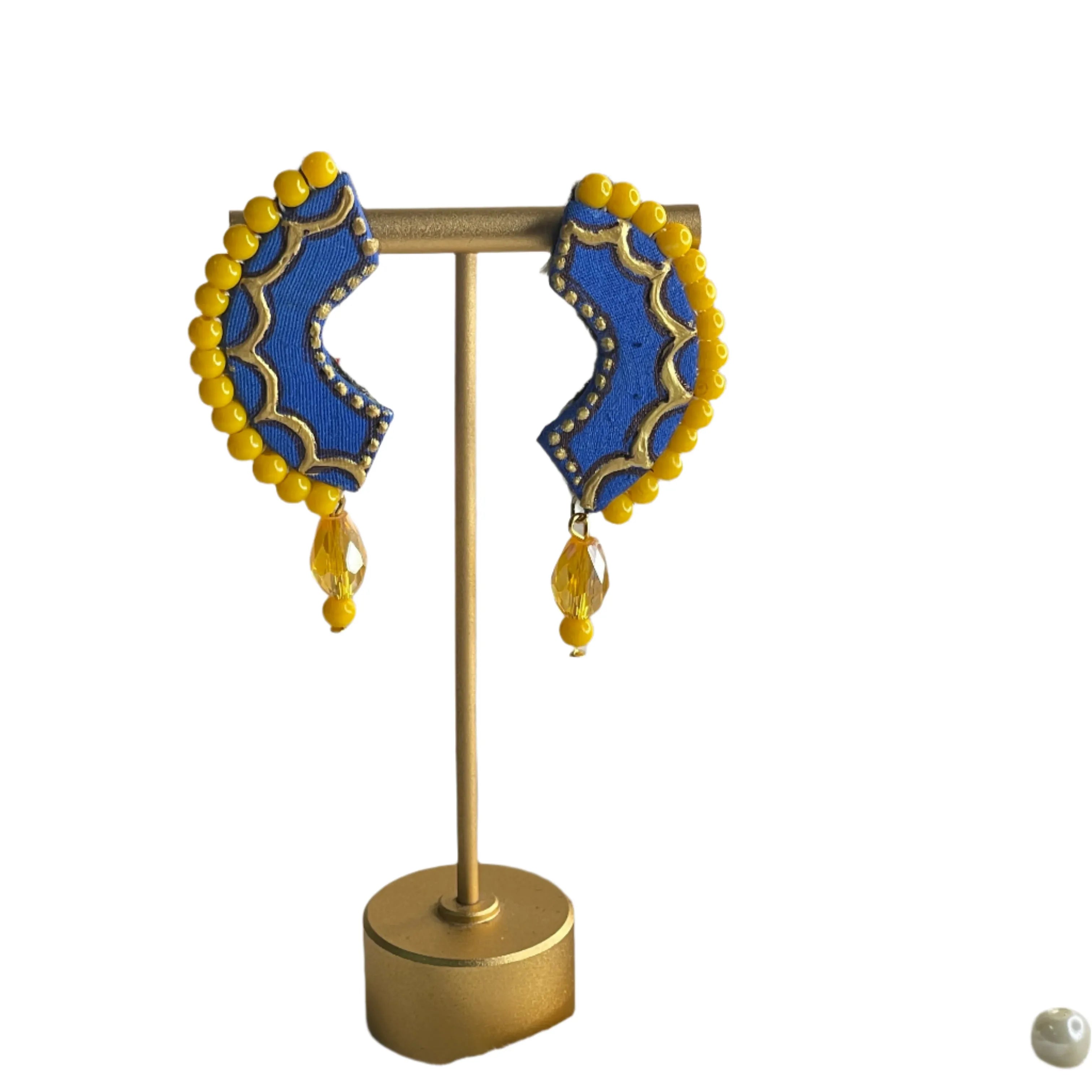 Neela Traditional Multi Color Hand Painted Drop (Earrings) HP-ER-075 - KHOJ.CITY