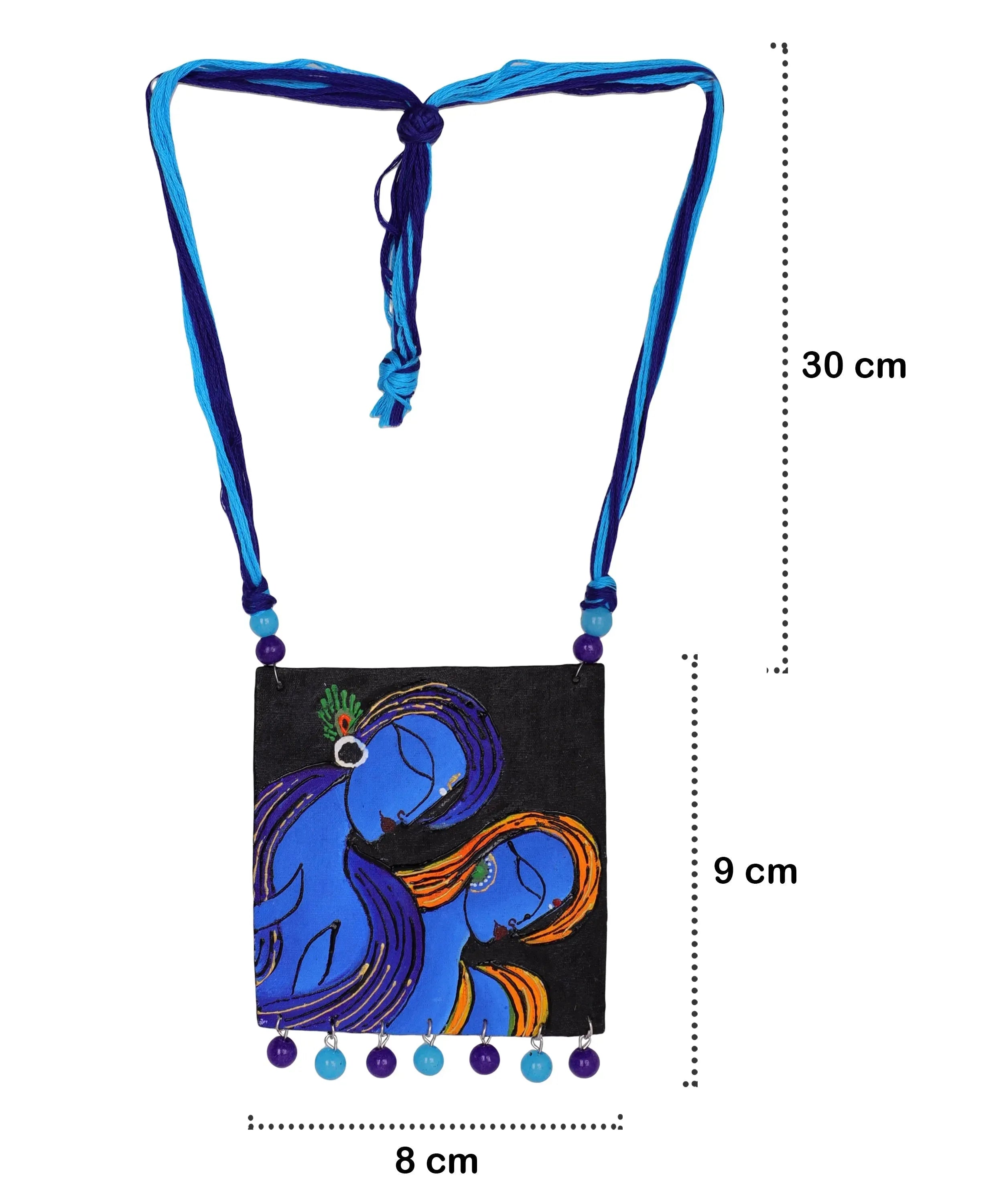 Neelesh Brij Ke Kanha Traditional Multi Color Hand Painted (Necklace Set) HP-NP-199 - KHOJ.CITY