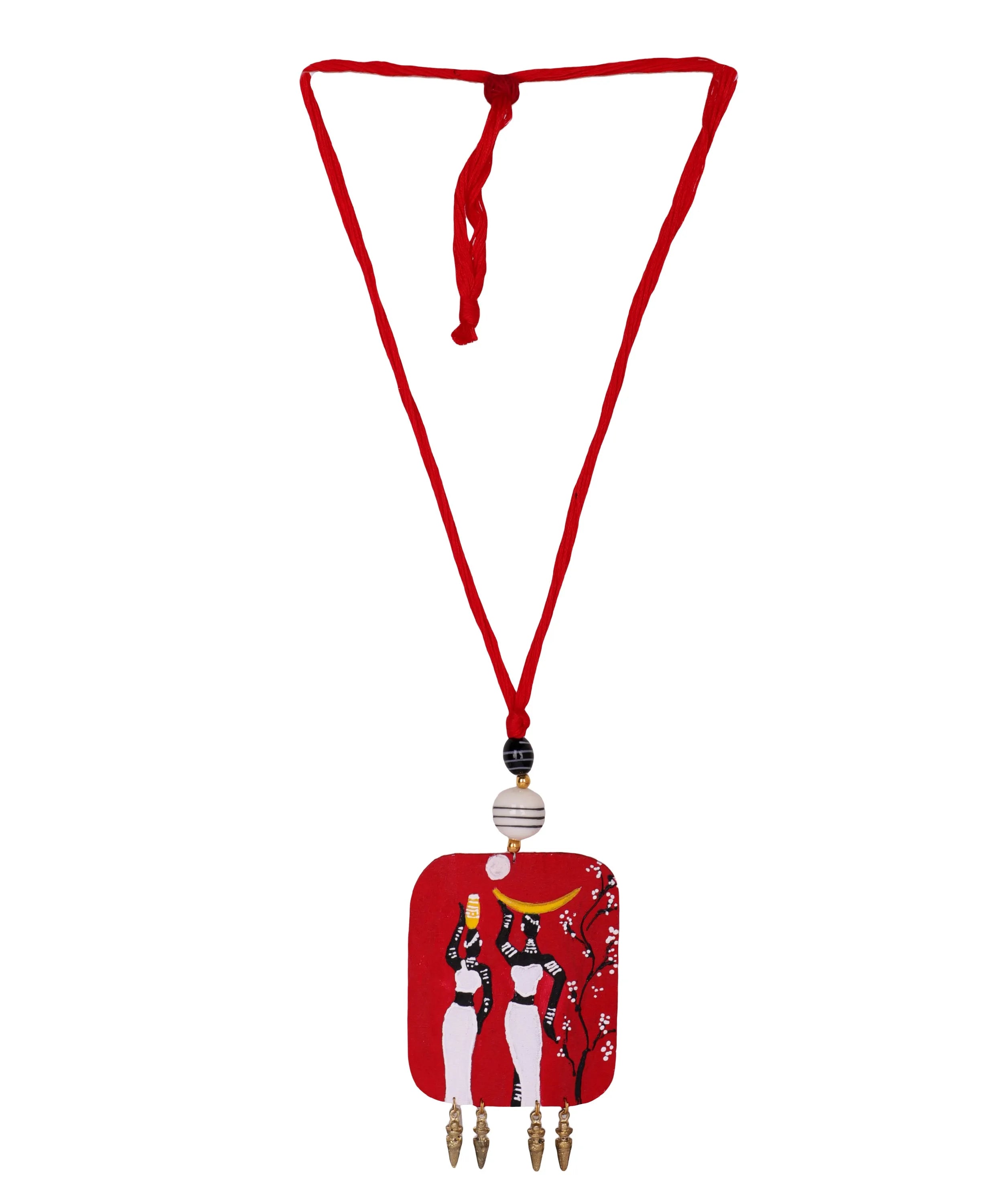 Night Walk Classic Multi Color Hand Painted (Necklace Set) HP-NP-129 - KHOJ.CITY