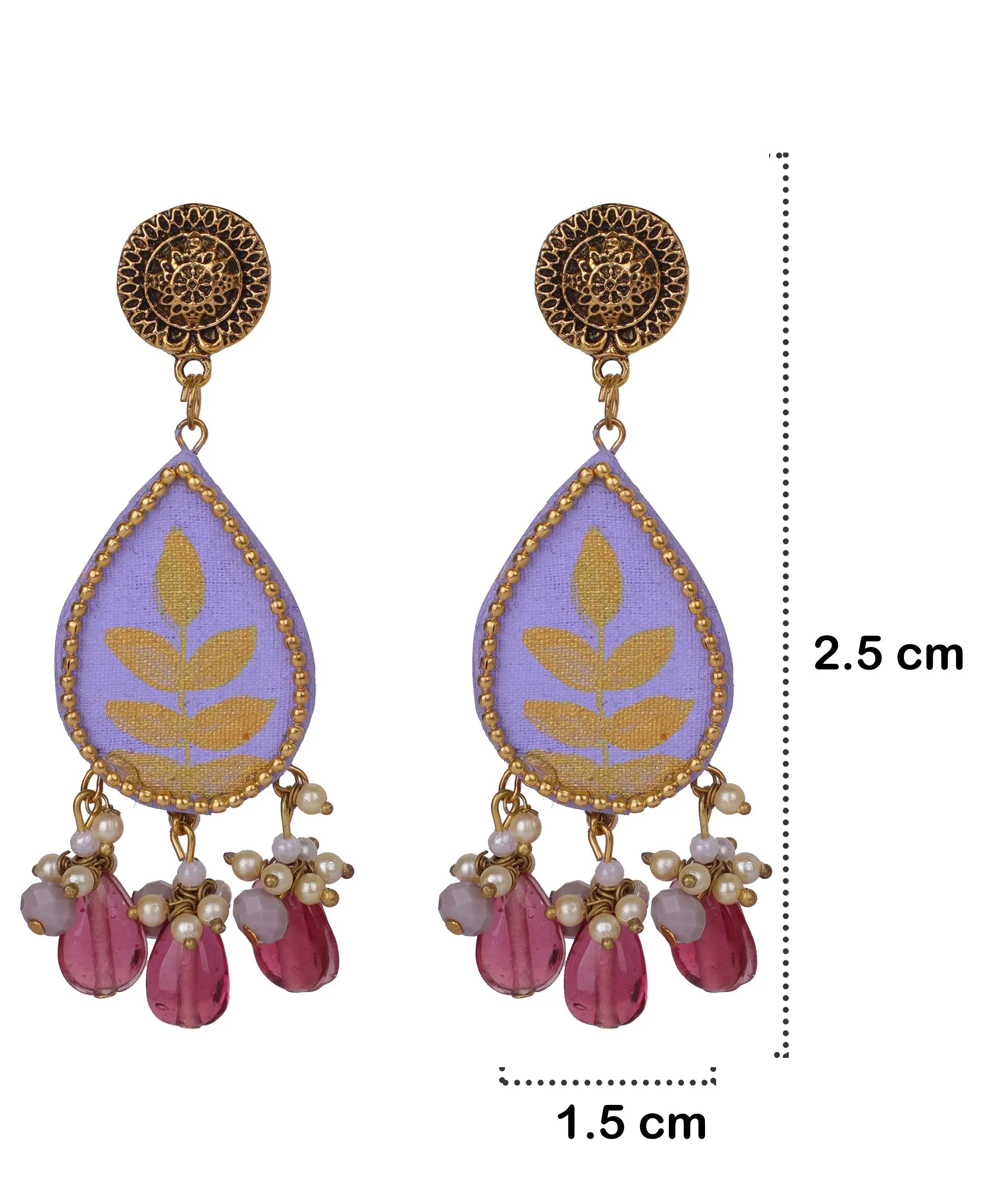 Nishant Classic Lavender Hand Painted (Earring) HP-ER-265 - KHOJ.CITY