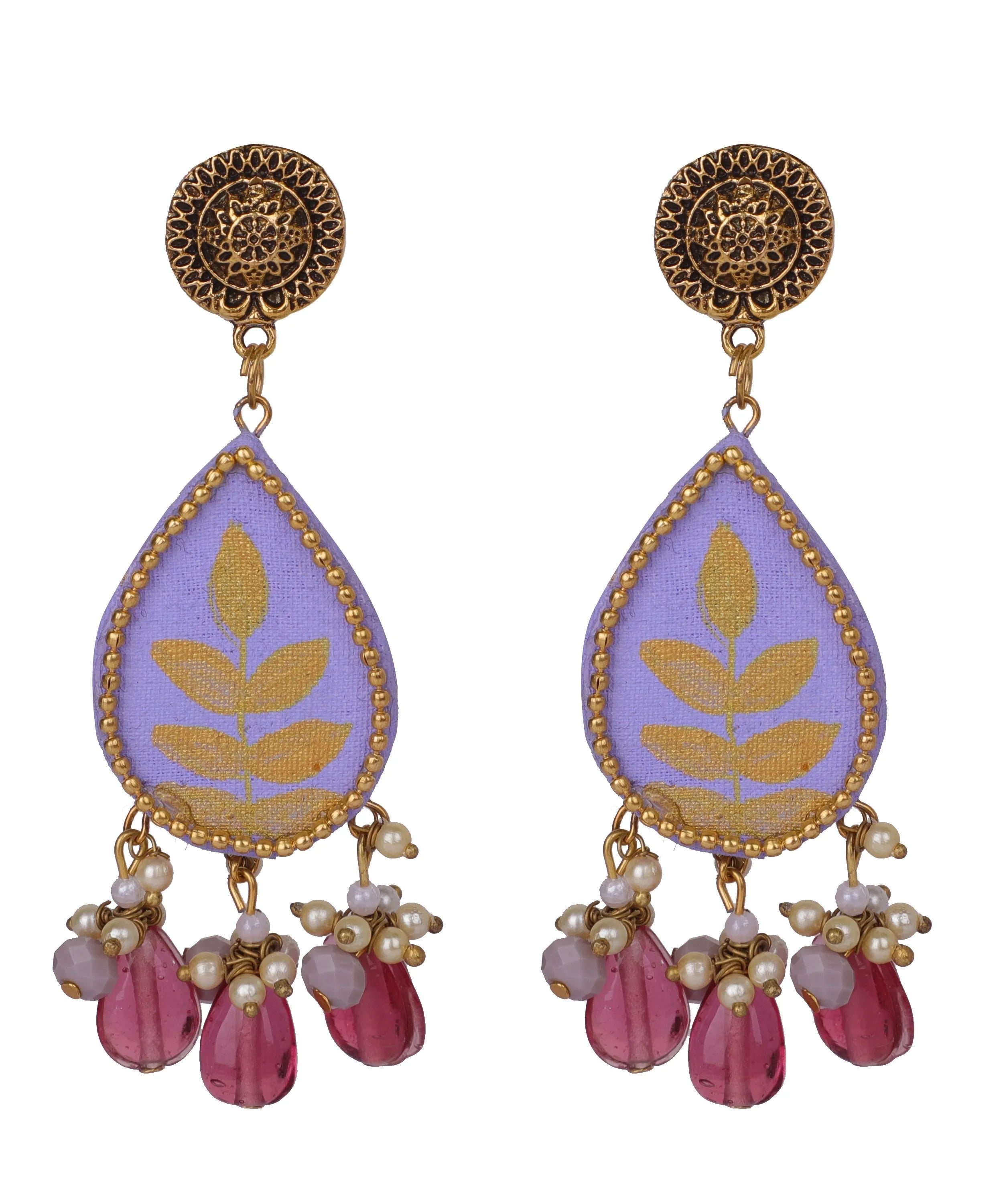 Nishant Classic Lavender Hand Painted (Earring) HP-ER-265 - KHOJ.CITY