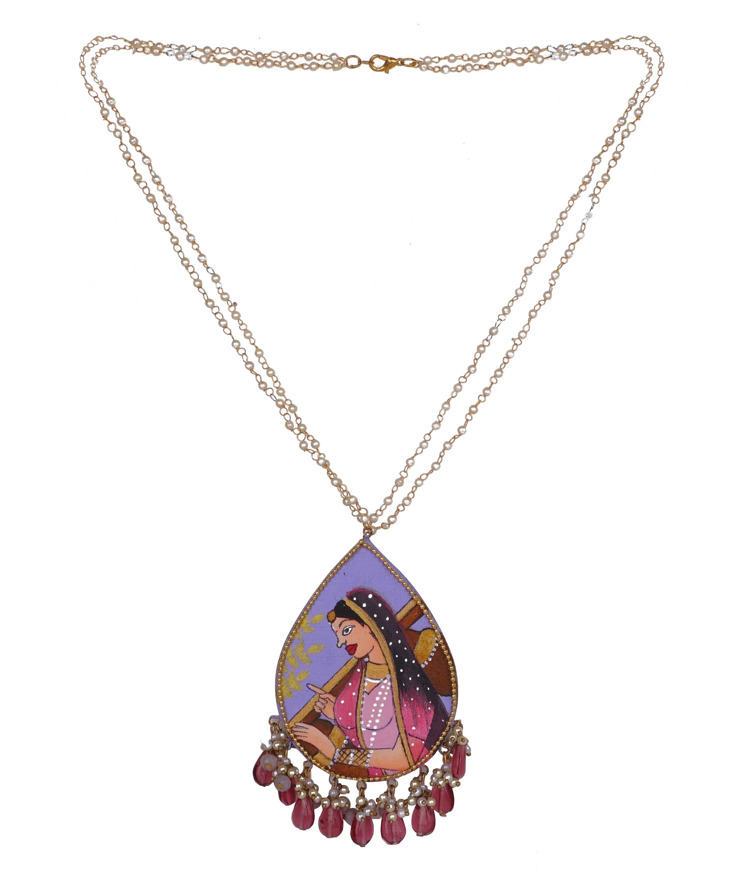 Nishant Classic Lavender Hand Painted (Necklace) HP-NP-200 - KHOJ.CITY