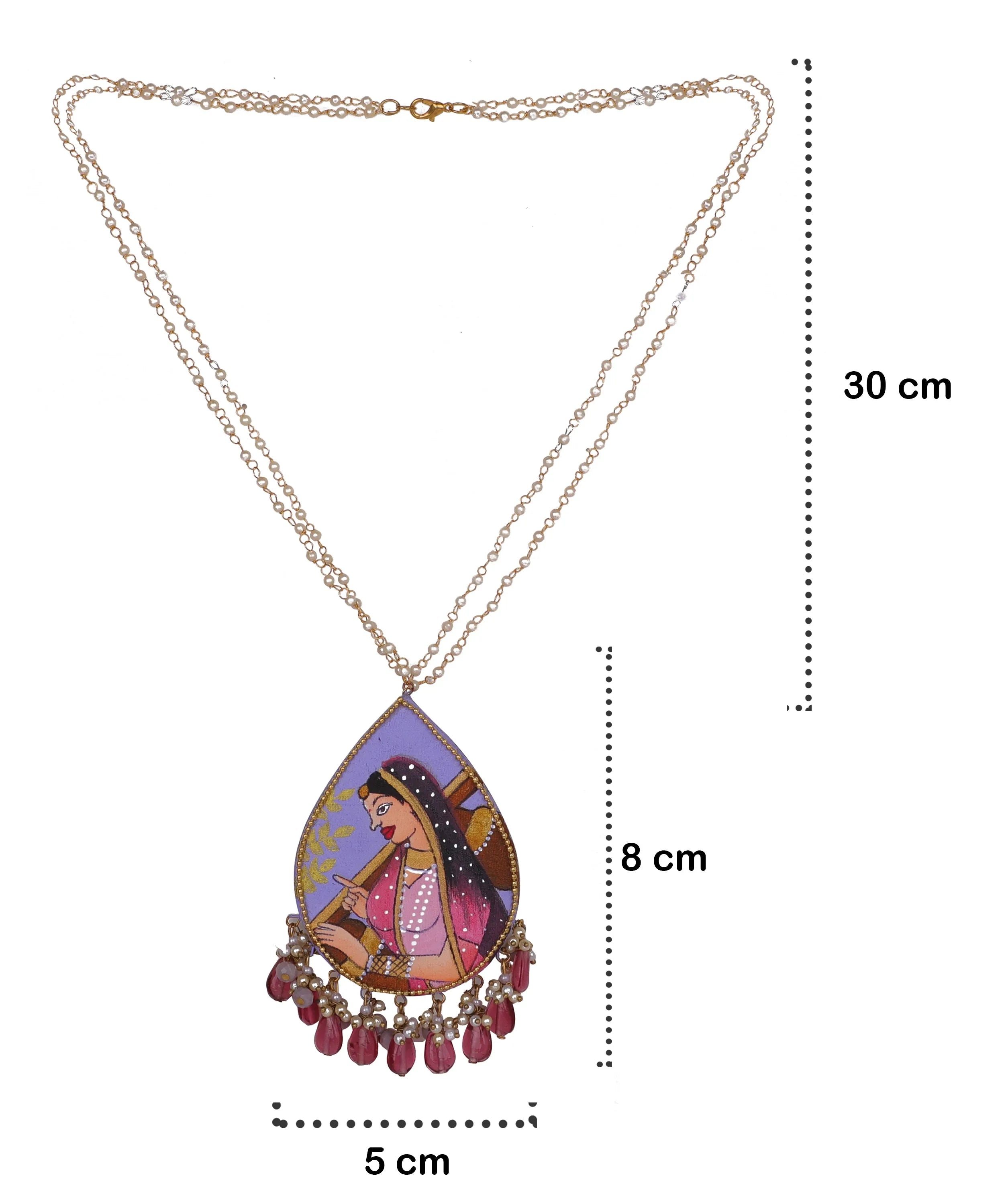 Nishant Classic Lavender Hand Painted (Necklace) HP-NP-200 - KHOJ.CITY