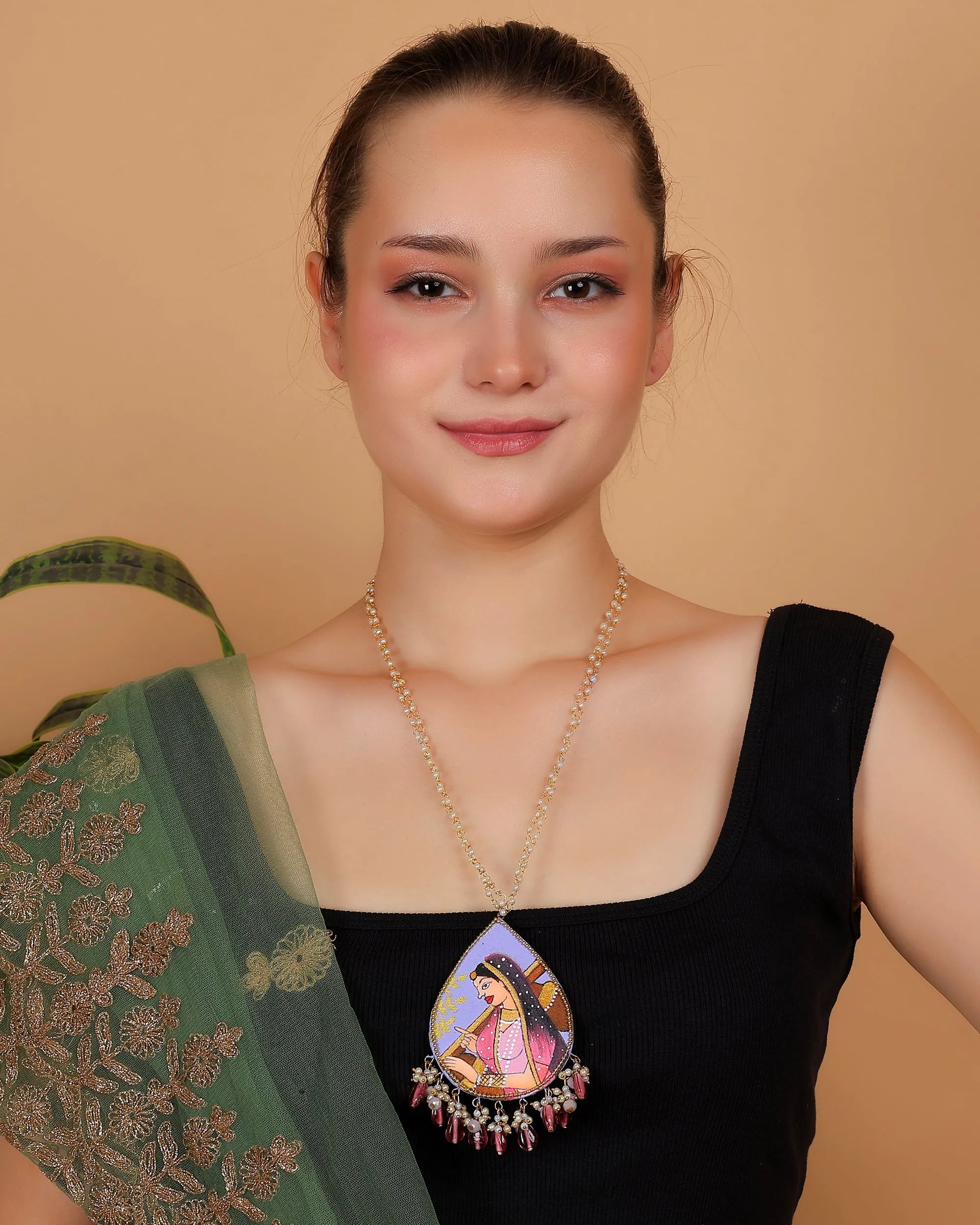 Nishant Classic Lavender Hand Painted (Necklace) HP-NP-200 - KHOJ.CITY
