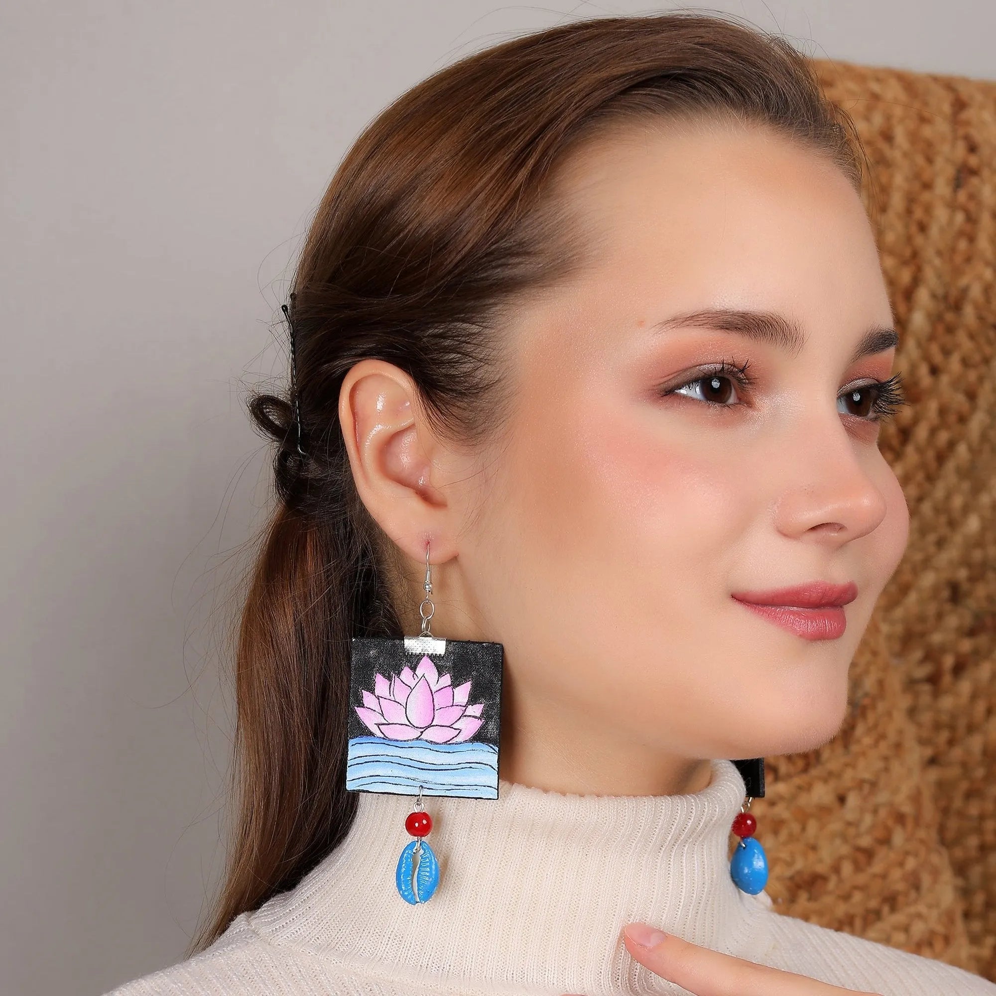 Padmavati Classic Multi Color Hand Painted (Earring) HP-ER-266 - KHOJ.CITY