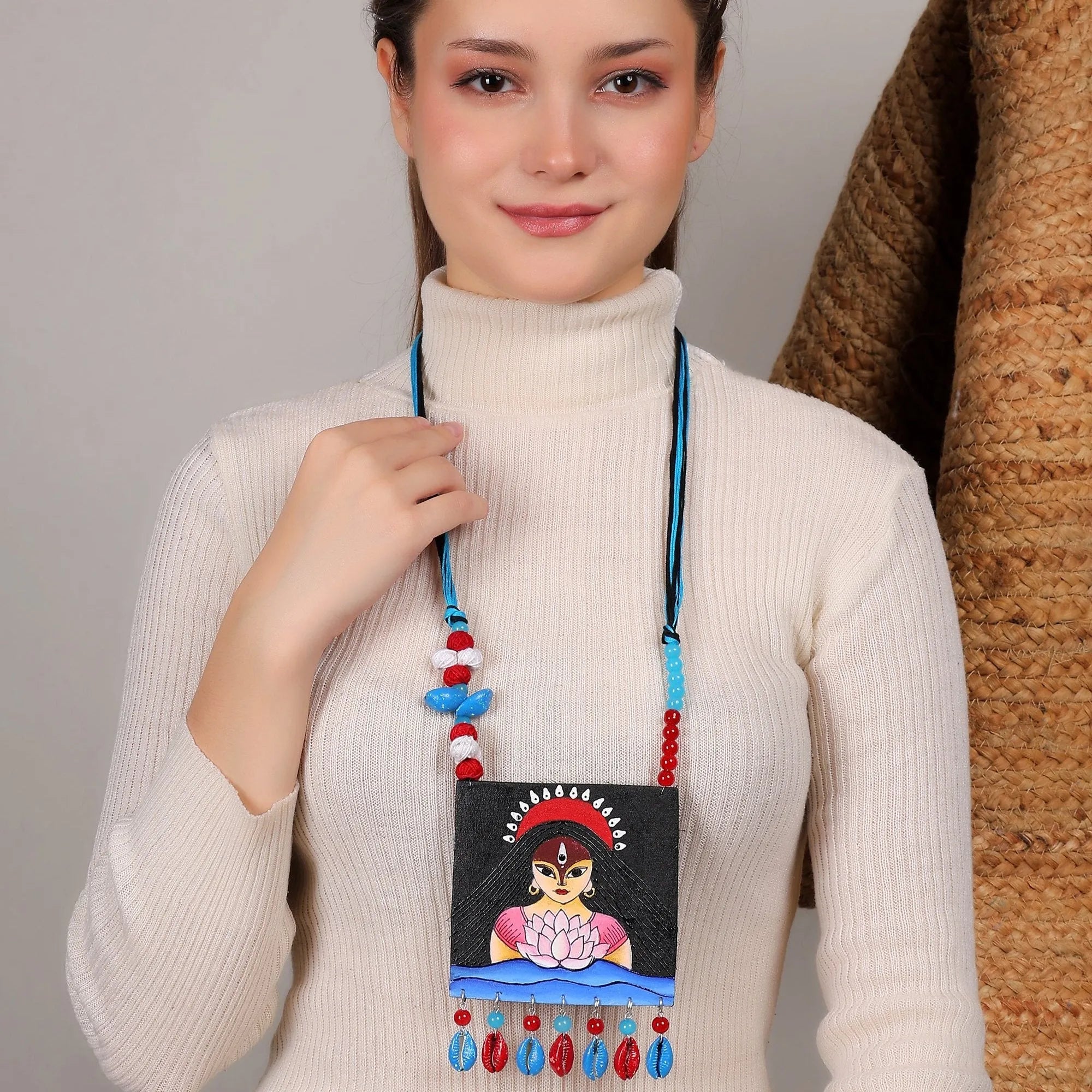 Padmavati Classic Multi Color Hand Painted (Necklace ) HP-NP-080 - KHOJ.CITY