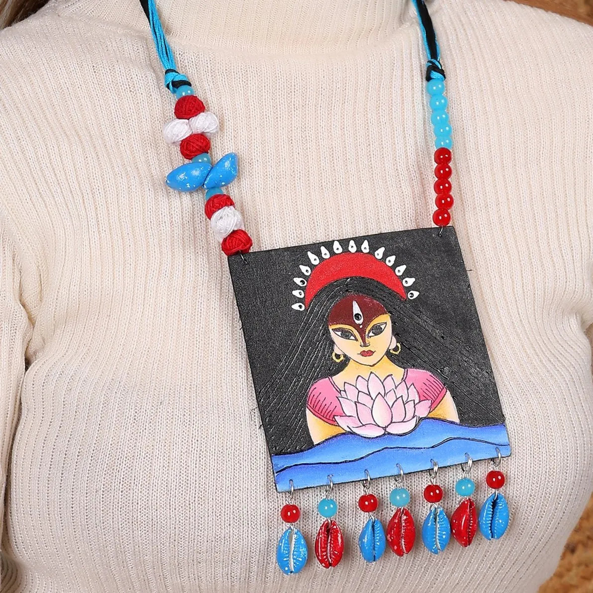 Padmavati Classic Multi Color Hand Painted (Necklace ) HP-NP-080 - KHOJ.CITY