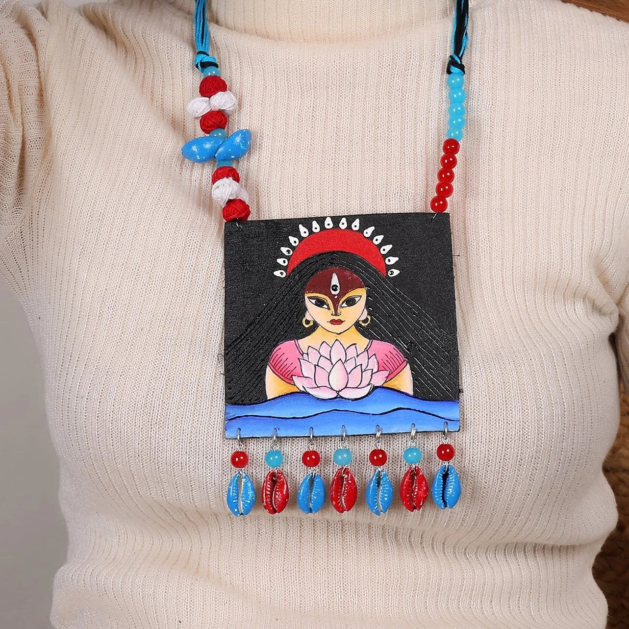 Padmavati Classic Multi Color Hand Painted (Necklace Set) HP-NP-201 - KHOJ.CITY