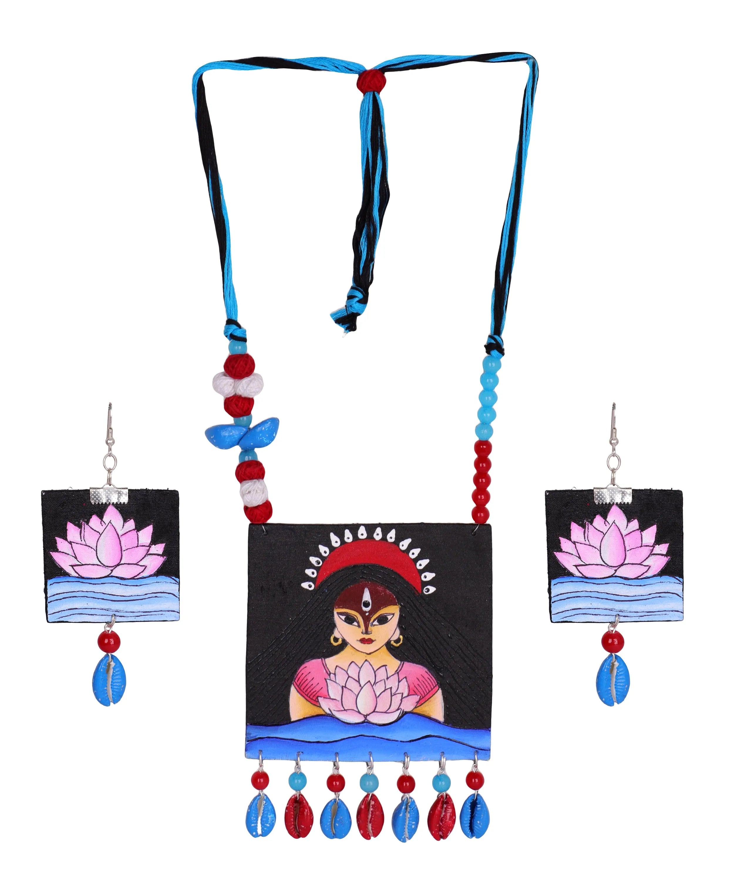 Padmavati Classic Multi Color Hand Painted (Necklace Set) HP-NP-201 - KHOJ.CITY