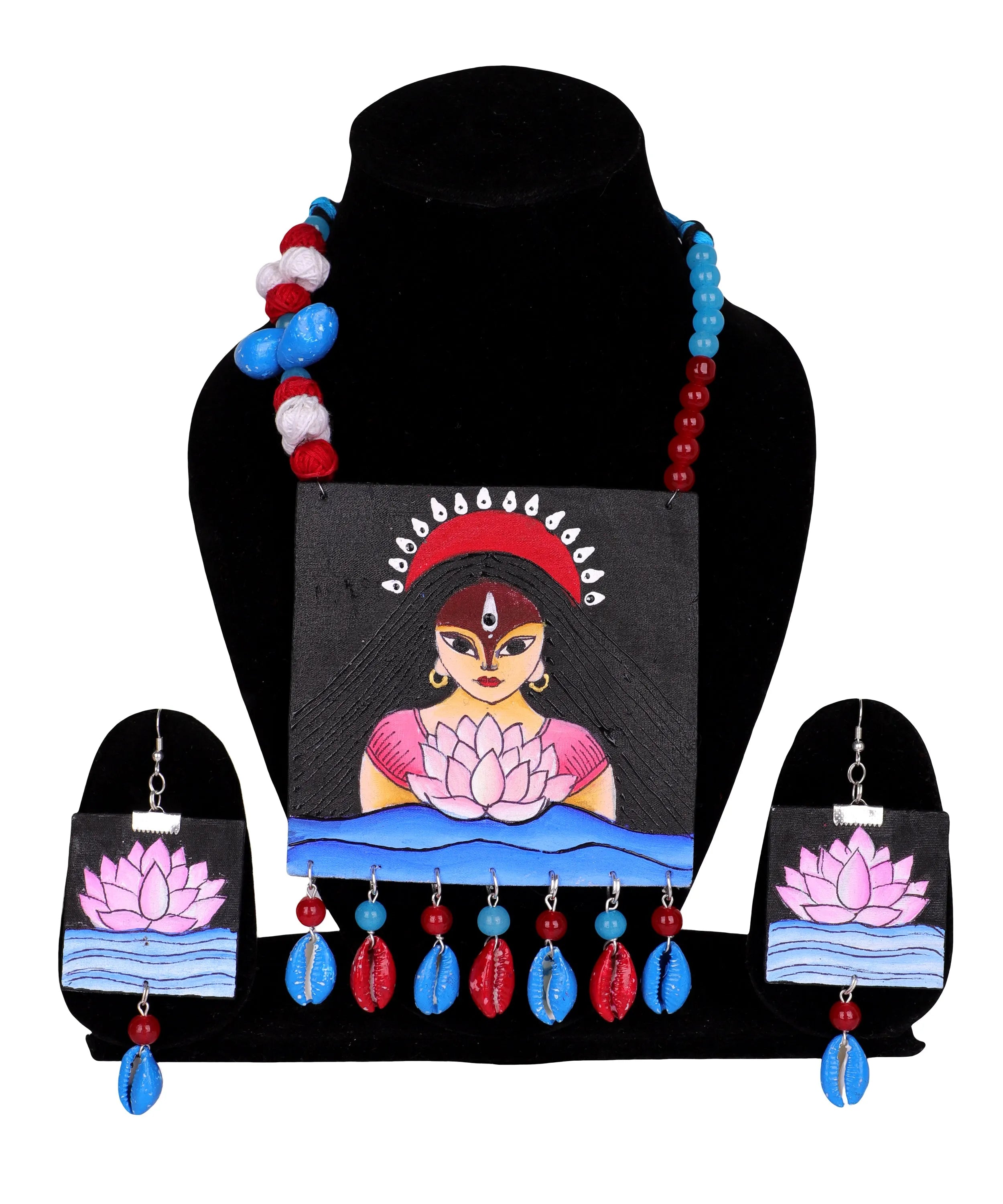 Padmavati Classic Multi Color Hand Painted (Necklace Set) HP-NP-201 - KHOJ.CITY