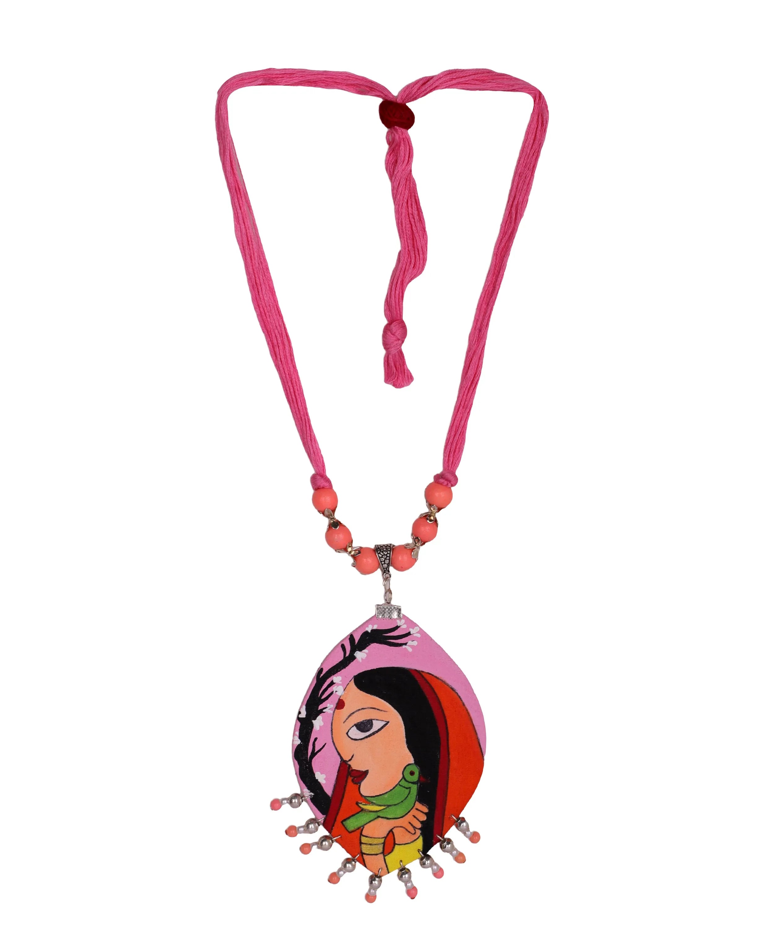 Paloma Classic Multi Color Hand Painted (Necklace) HP-NP-082 - KHOJ.CITY