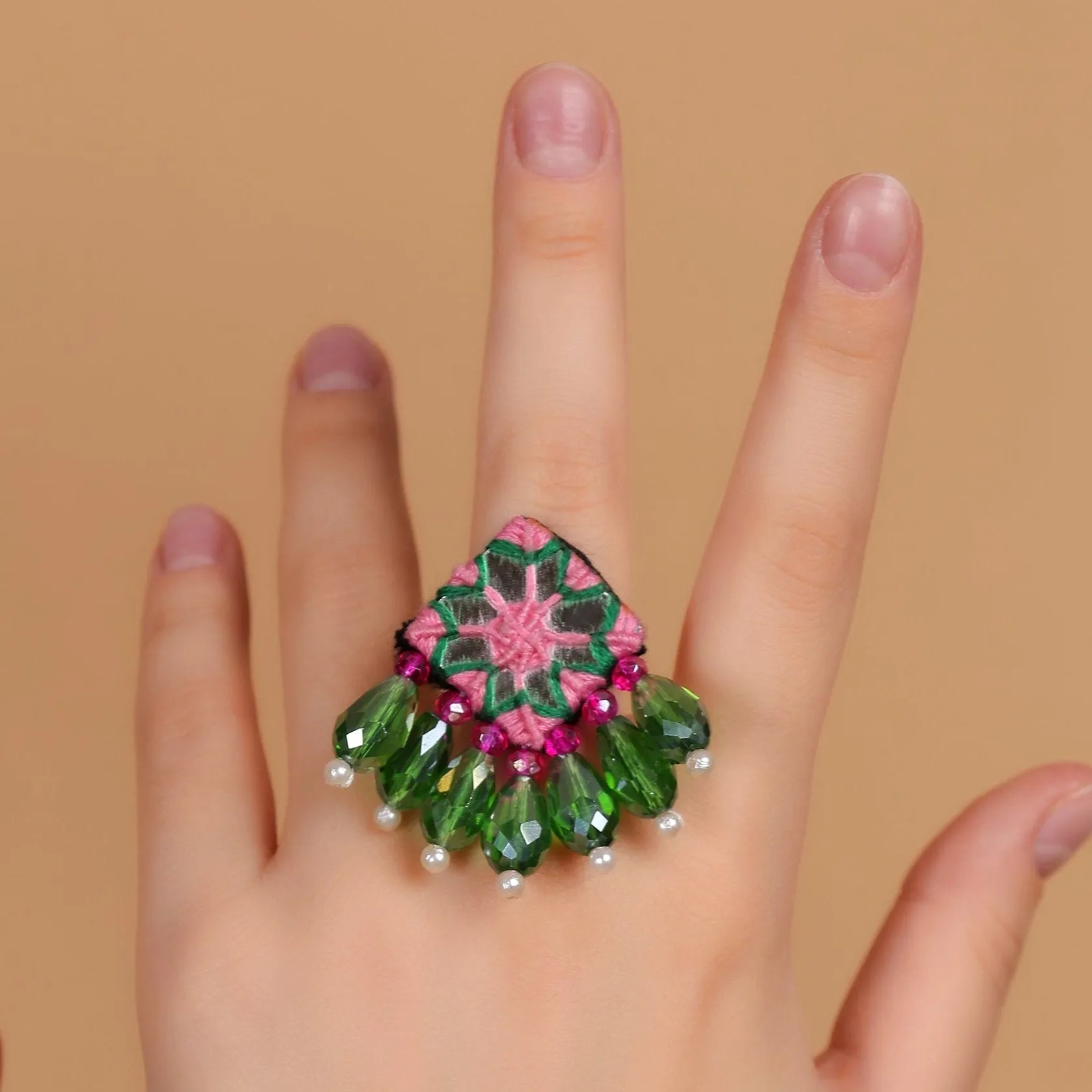 Patalah Classic Multi Color Handmade (Ring) HM-RG-006 - KHOJ.CITY