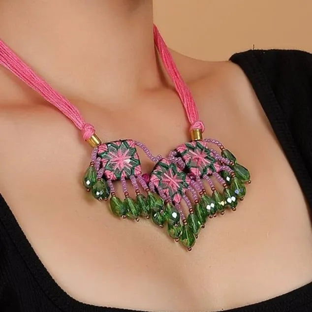 Patalah Mirror Classic Multi Color Handmade Jewelry (Choker) -219 - KHOJ.CITY