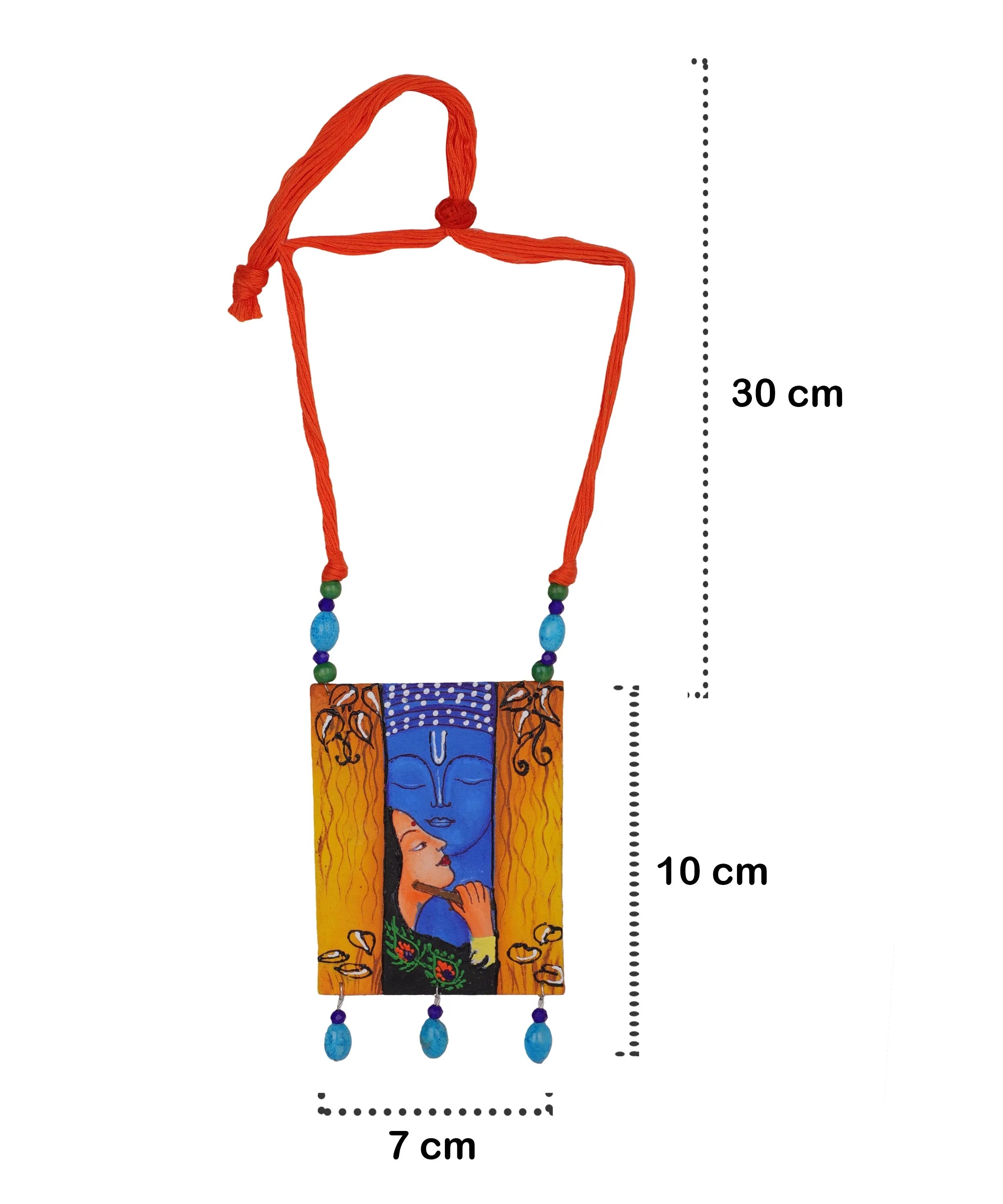 Prem Brij Ke Kanha Traditional Multi Color Hand Painted (Necklace) HP-NP-017 - KHOJ.CITY