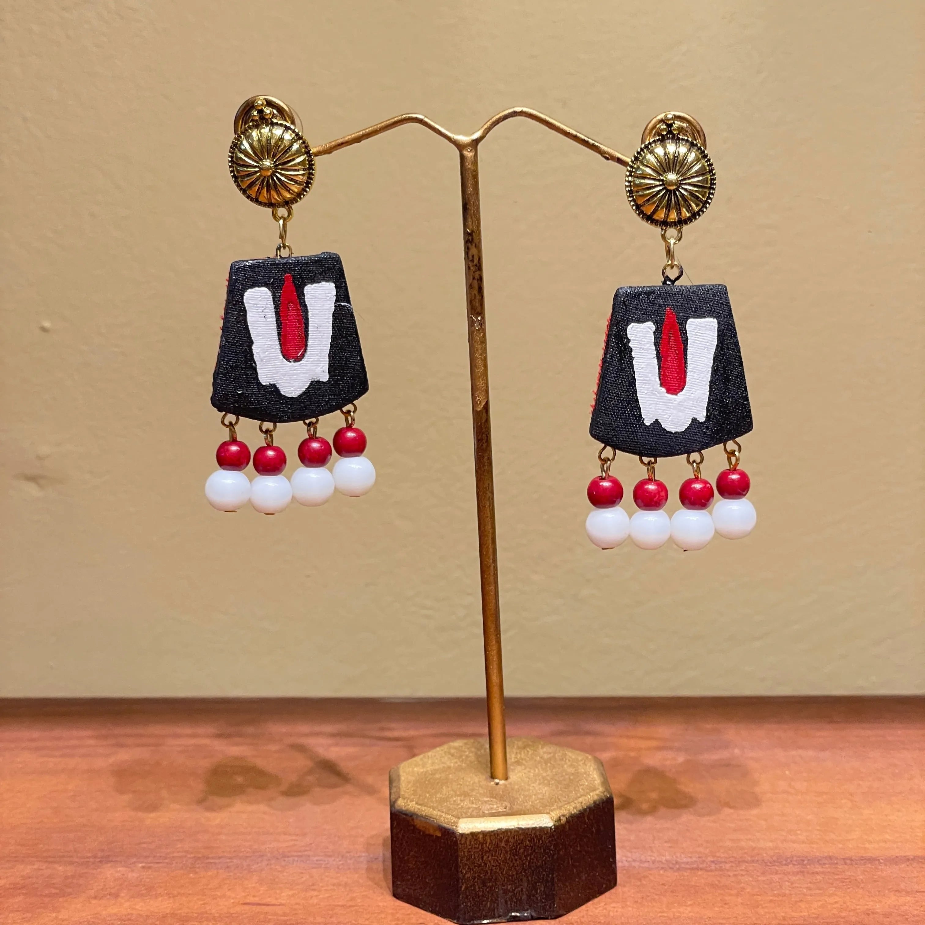 Tilak Puri Jagannath Traditional Multi Color Hand Painted Drop (Earrings) HP-ER-155 - KHOJ.CITY