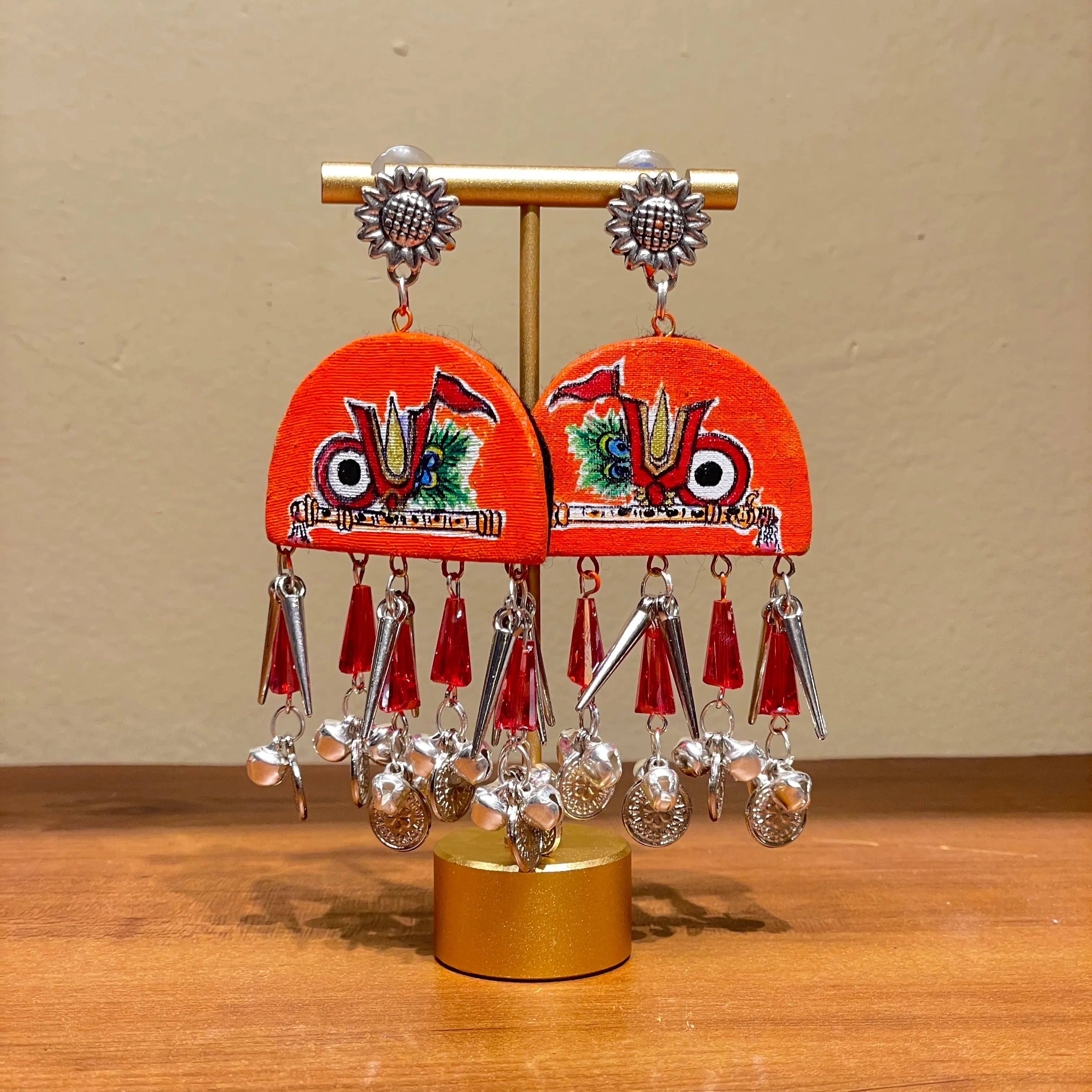 Astra Puri Jagannath Traditional Multi Color Hand Painted Drop (Earrings) HP-ER-162 - KHOJ.CITY