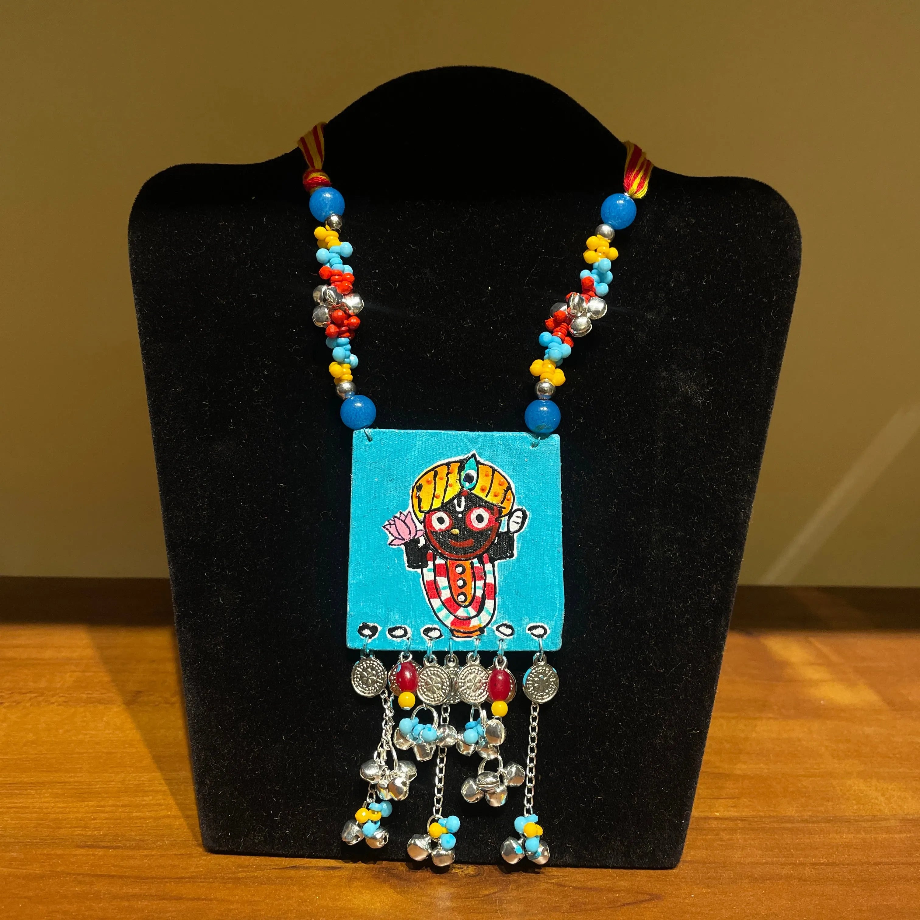 Damodar Puri Jagannath Traditional Multi Color Hand Painted (Necklace) HP-NP-151 - KHOJ.CITY