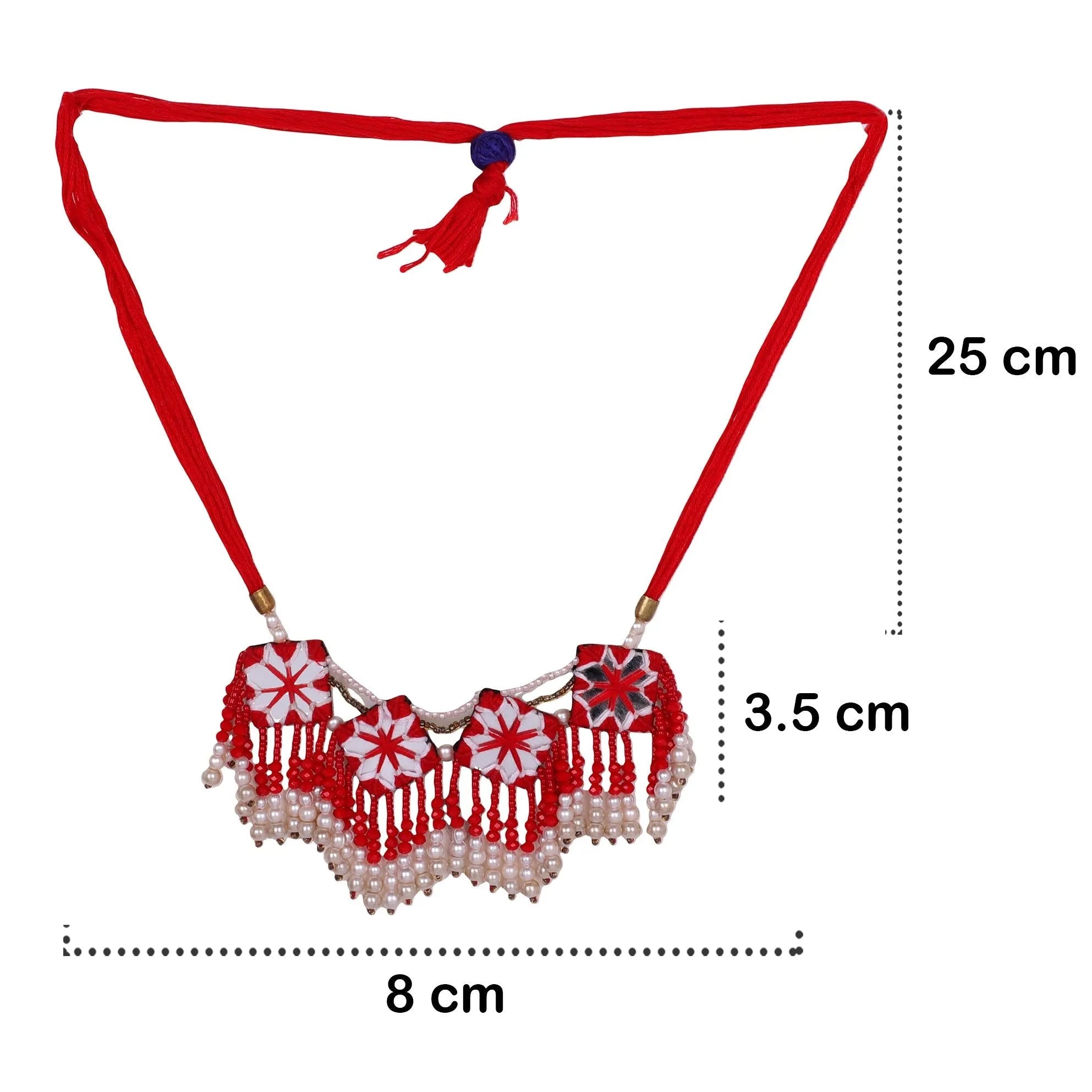 Raani Mirror Traditional Multi Color Handmade Drop (Necklace) HM-NP-203 - KHOJ.CITY