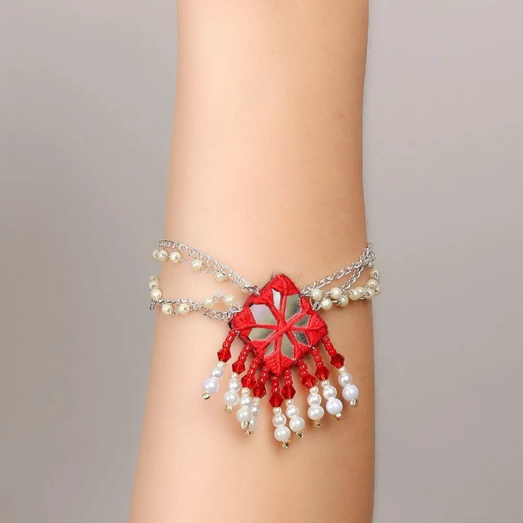Raani Mirror Traditional Multi Color Handmade (Bracelet) HM-BR-008 - KHOJ.CITY