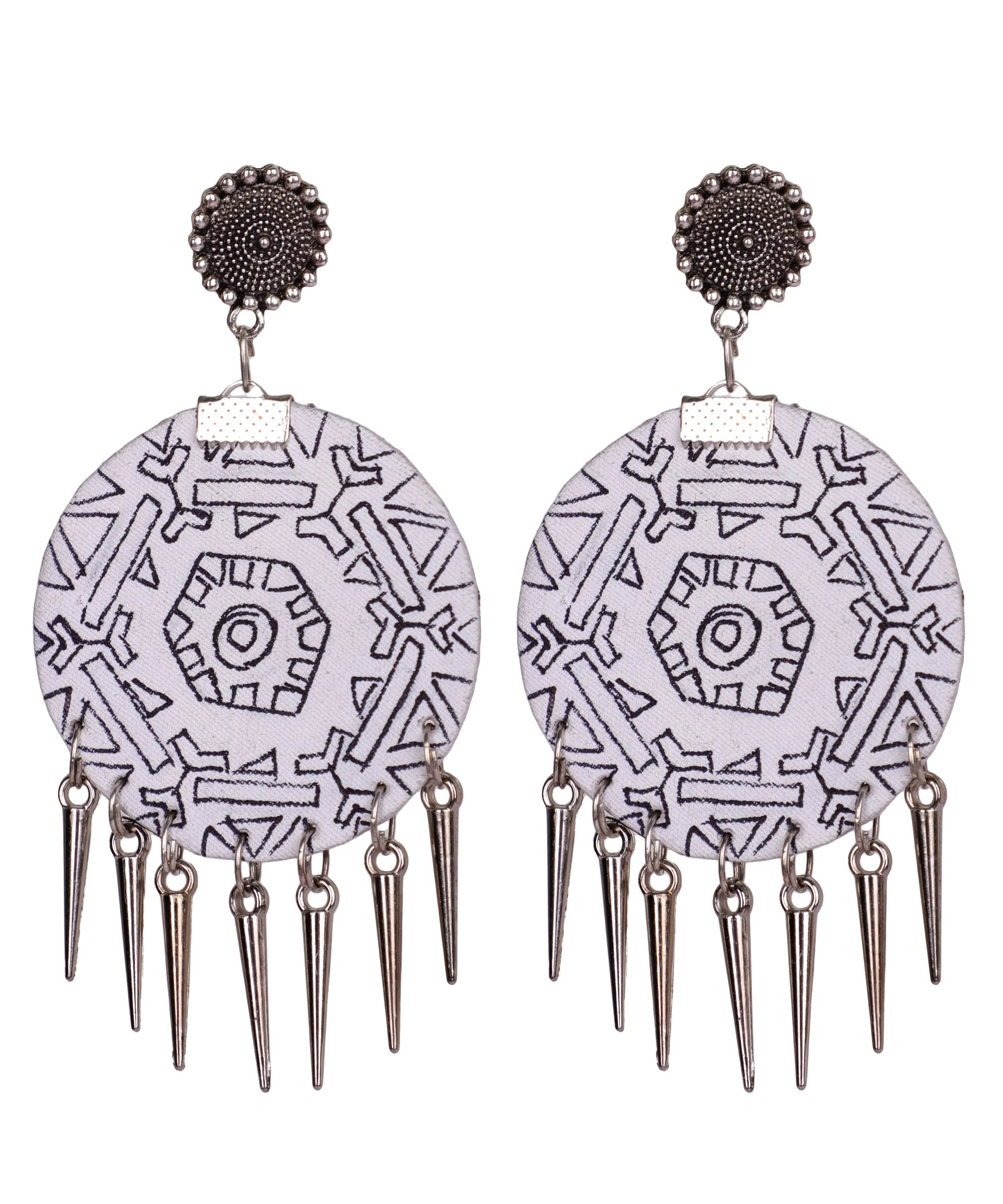 Raas Modern Multi Color Hand Painted Drop (Earrings) HP-ER-165 - KHOJ.CITY