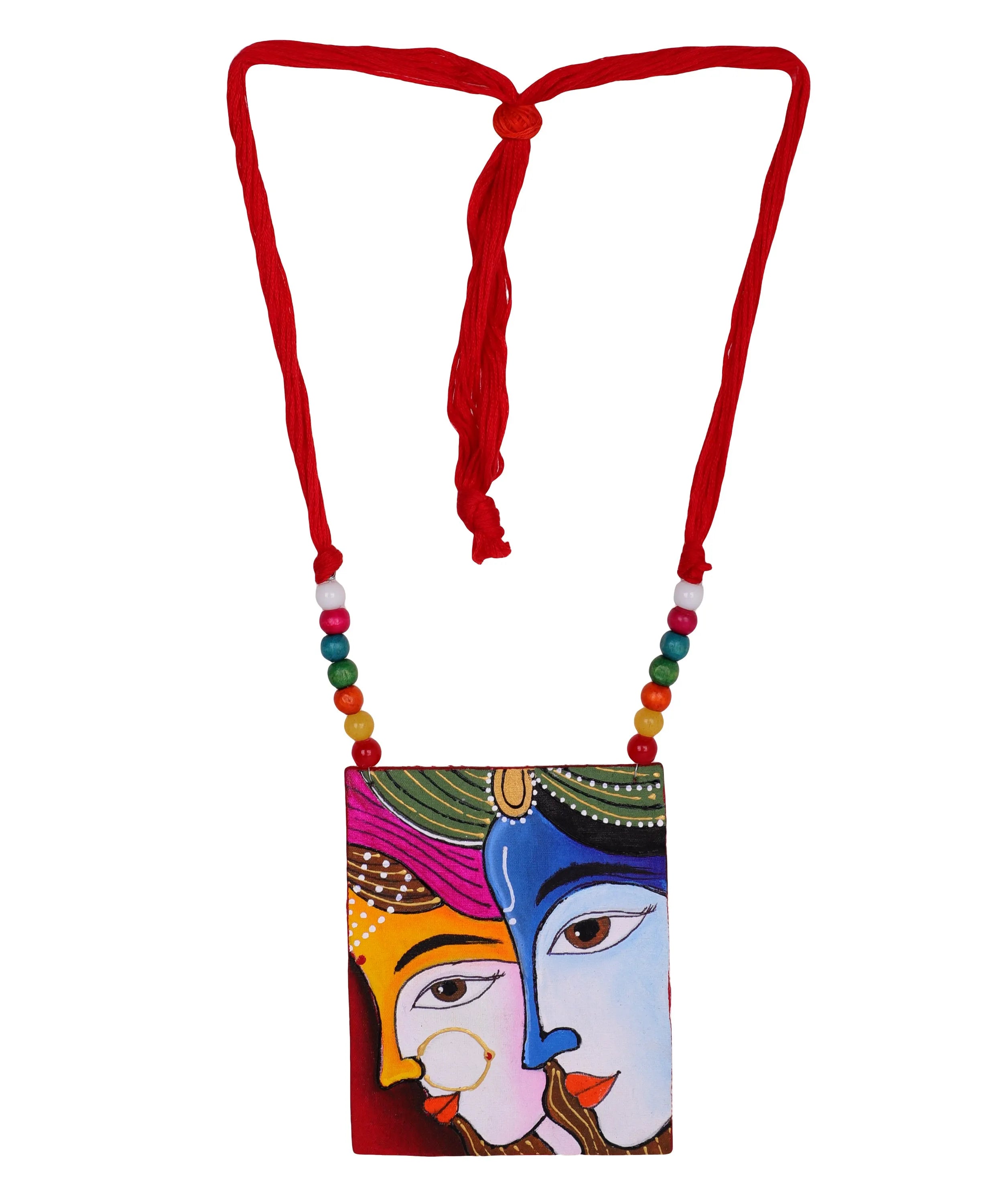 Raasleela Brij Ke Kanha Traditional Multi Color Hand Painted (Necklace) HP-NP-014 - KHOJ.CITY