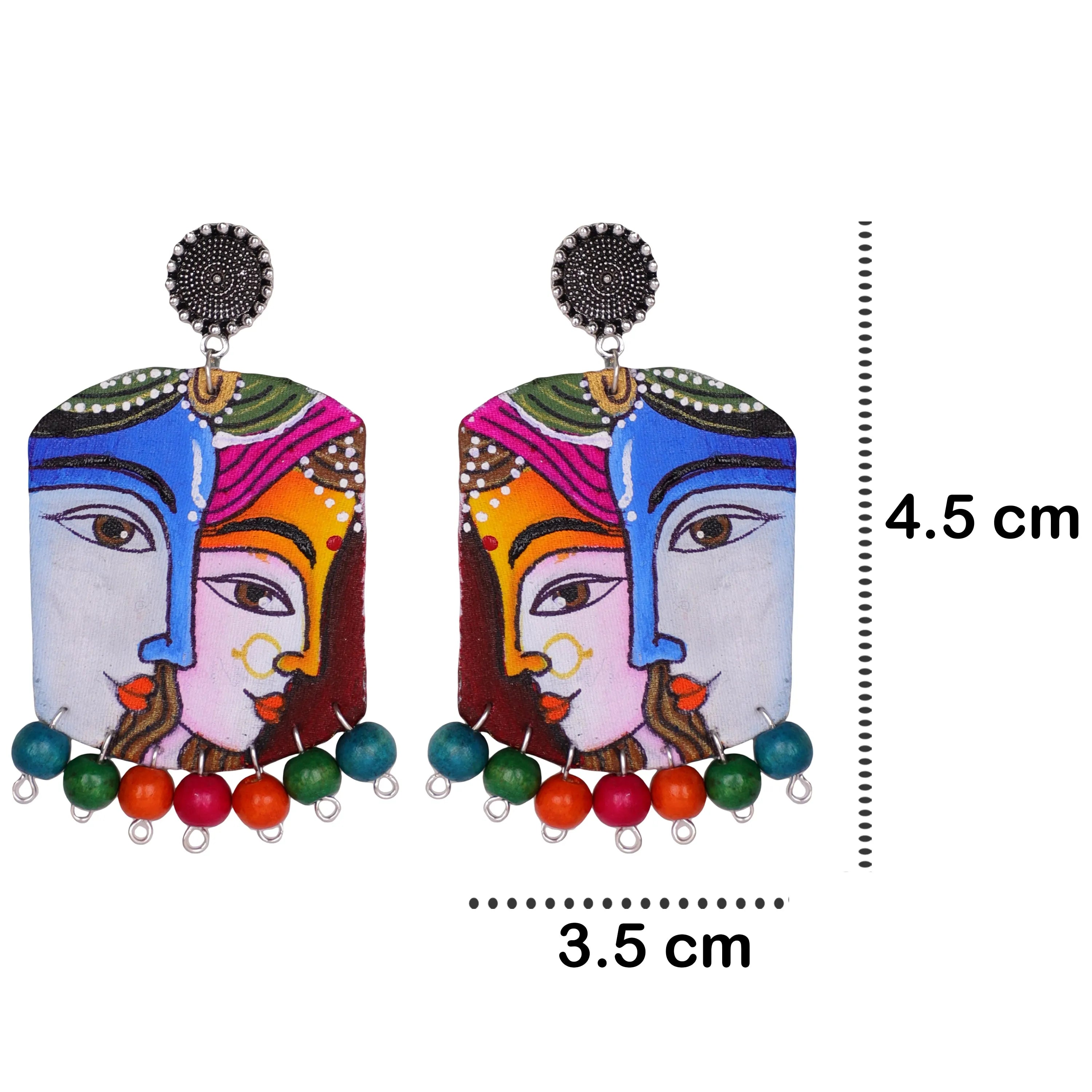 Raasleela Brij Ke Kanha Traditional Multi Color Hand Painted (Necklace Set) HP-NP-204 - KHOJ.CITY