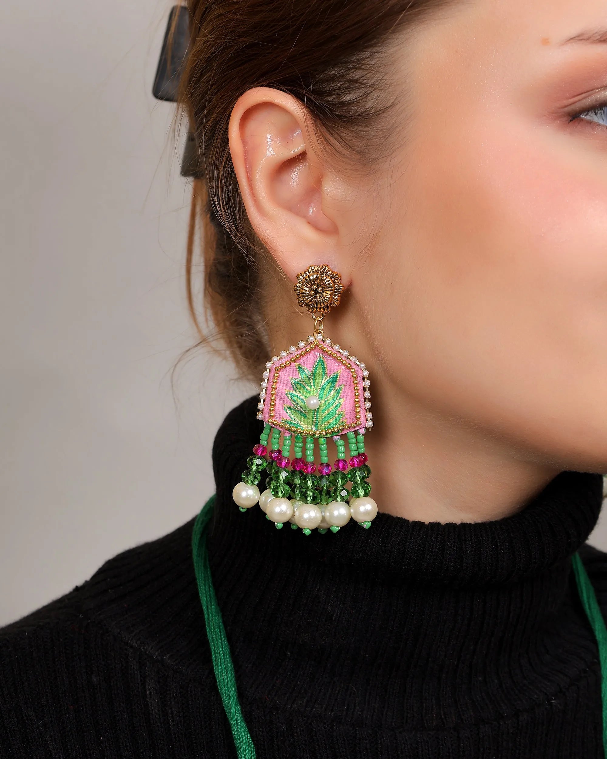 Reni Classic Multi Color Hand Painted Bridal Jewelry (Shaadi Set) - 015 - KHOJ.CITY