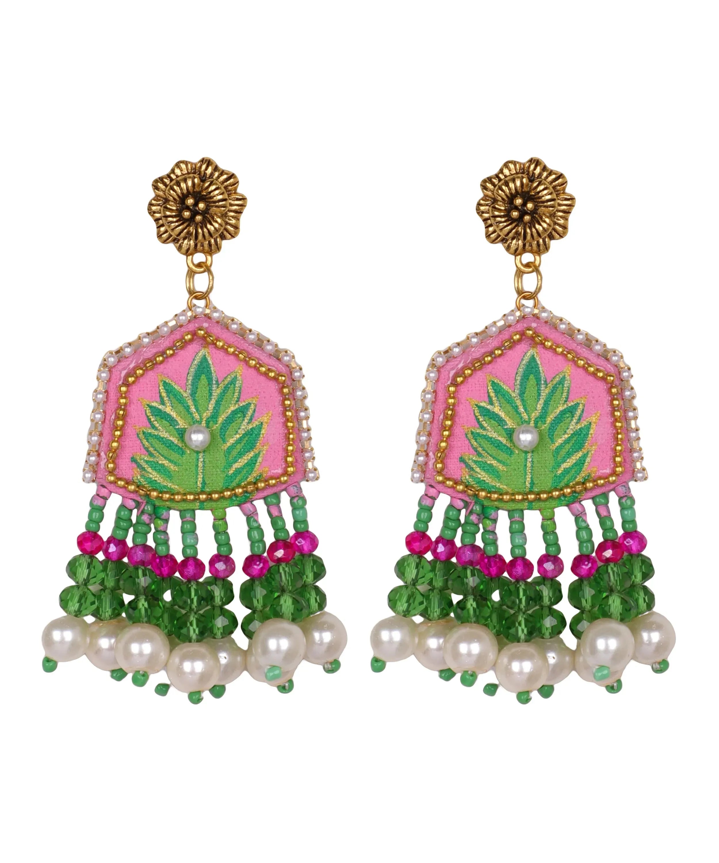 Reni Classic Multi Color Hand Painted Bridal Jewelry (Shaadi Set) - 015 - KHOJ.CITY