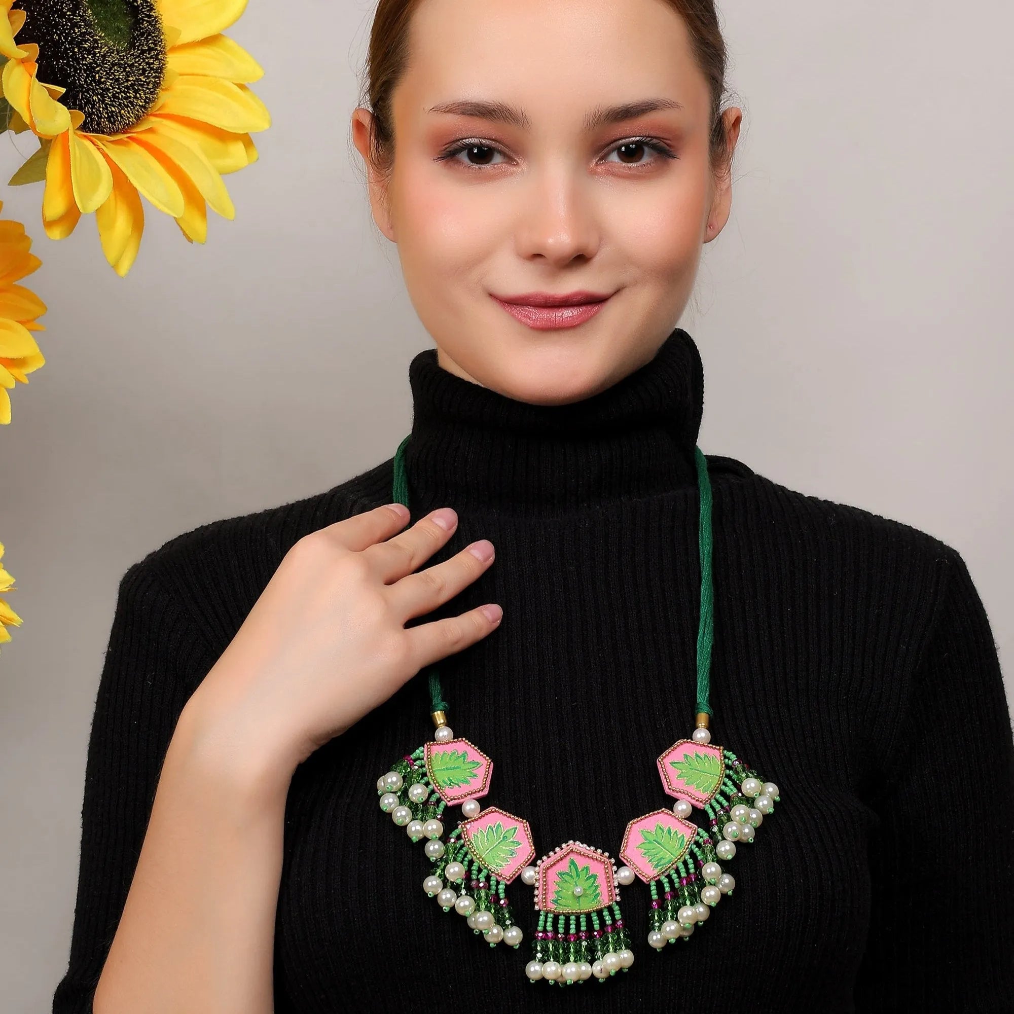 Reni Classic Pink Hand Painted (Choker) HP-NP-087 - KHOJ.CITY